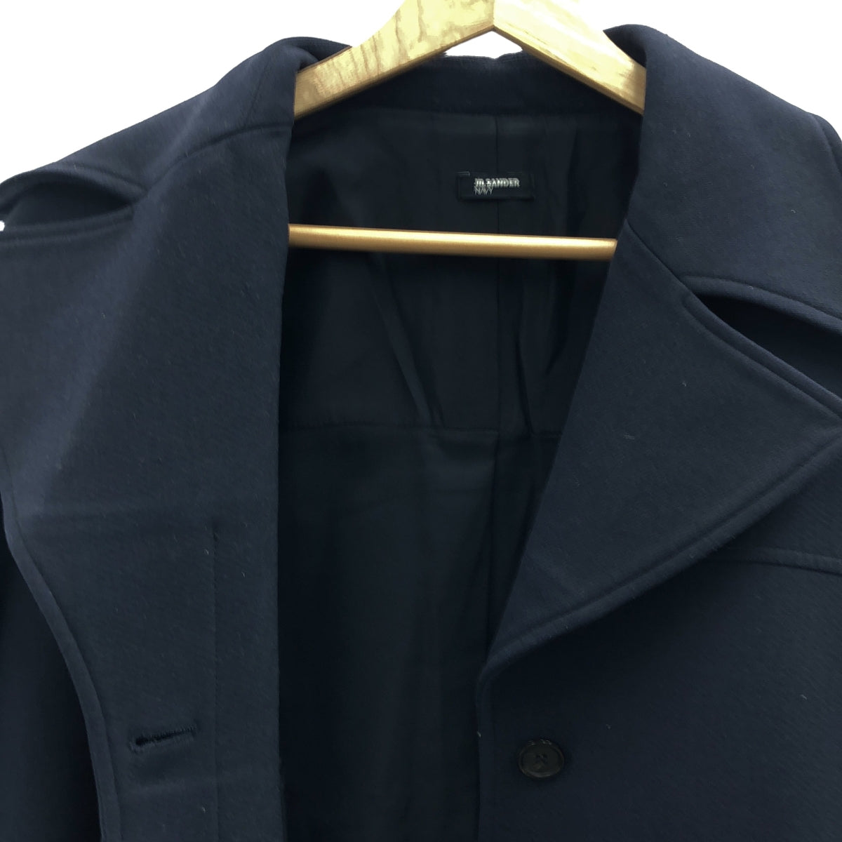 JIL SANDER NAVY / ジルサンダーネイビー | ウール混 チェスターコート | 34 | ネイビー | レディース