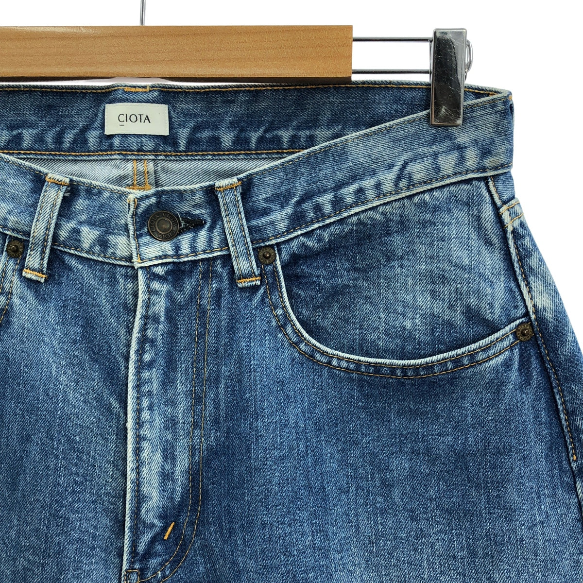 CIOTA / シオタ | インディゴ テーパード スビンコットン 13.5oz デニム パンツ | 32 | インディゴ | メンズ