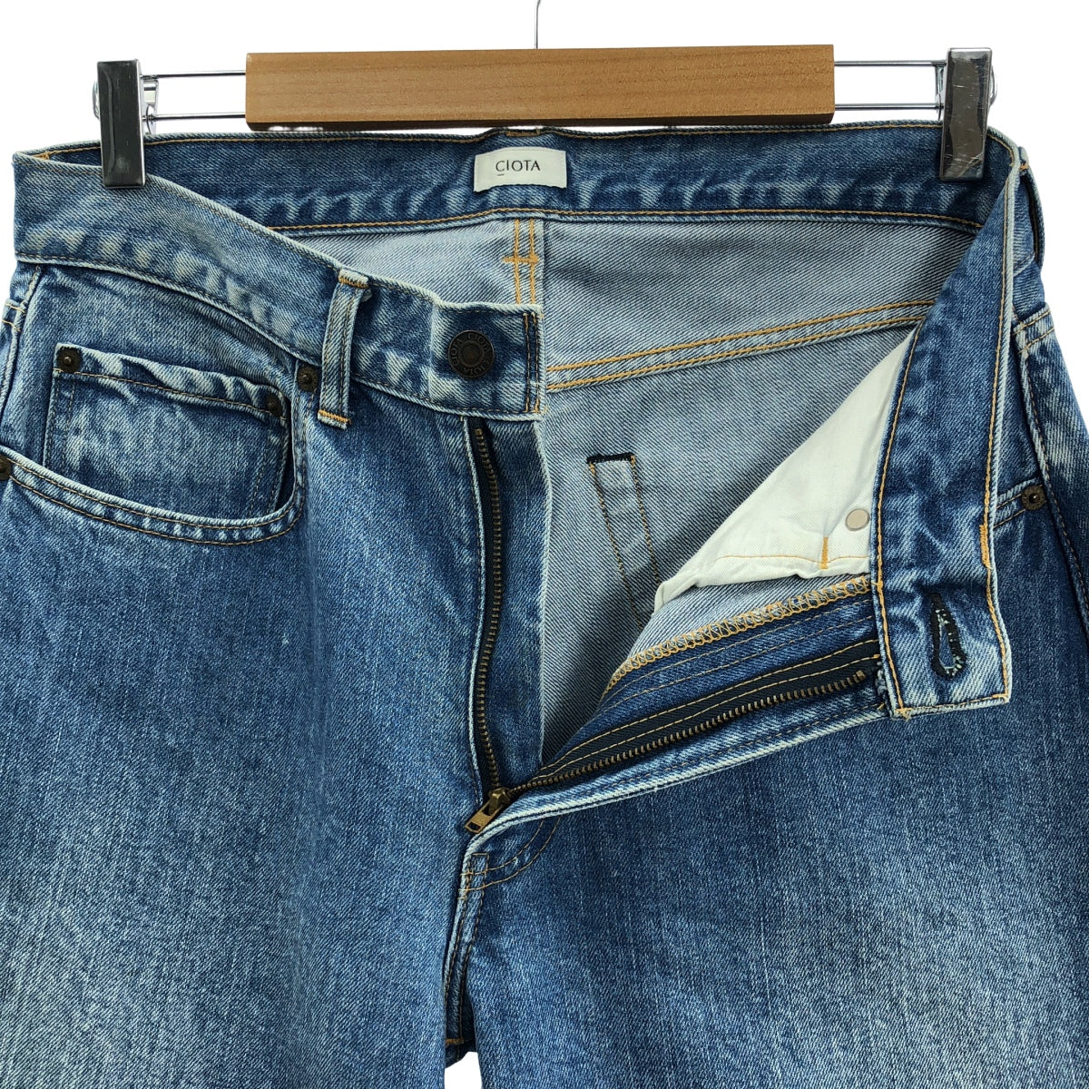 CIOTA / シオタ | インディゴ テーパード スビンコットン 13.5oz デニム パンツ | 32 | インディゴ | メンズ