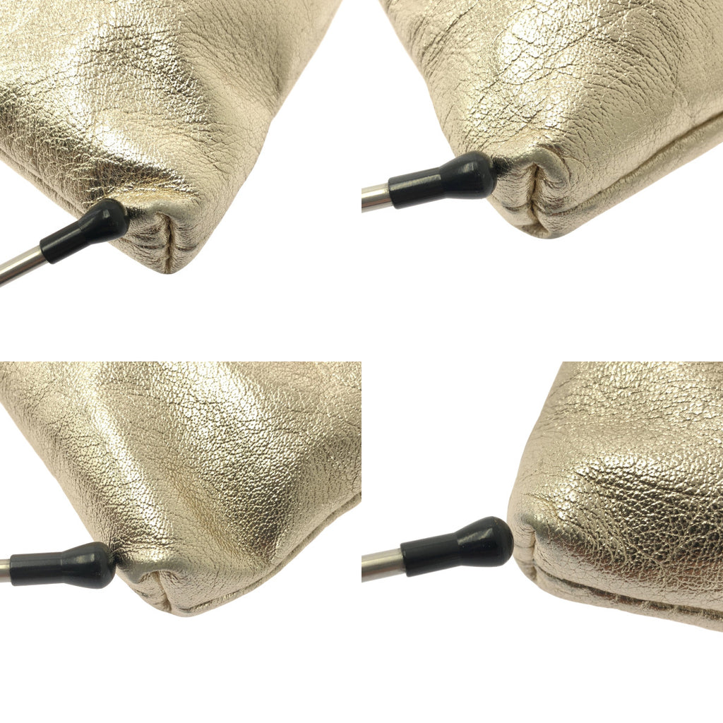 【미품】 MARCO MASI / 마르코 머지 | 가죽 로고 매력 드로 스트링 건착 숄더백 | 실버 계 |