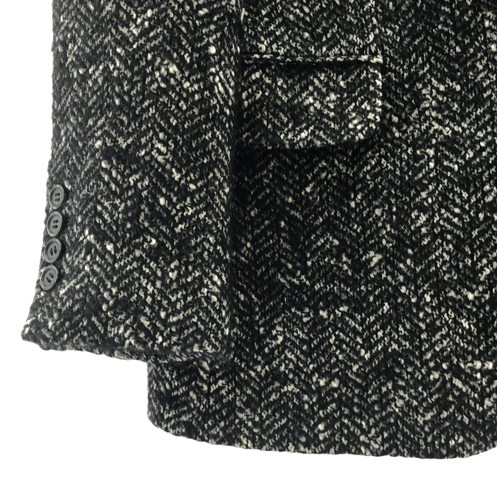【美品】  LITHIUM HOMME / リチウムオム | 2025SS | RAFANELLI TWEED NOTCHED LAPEL 2B JACKET コットンモヘヤ ツイード テーラード ジャケット | 48 | ブラック / ホワイト | メンズ