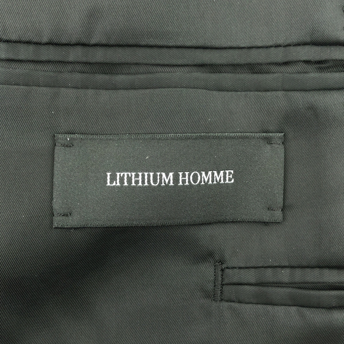[品相良好] LITHIUM HOMME | 2025SS | RAFANELLI 粗花呢缺口翻領 2B 夾克 棉馬海毛粗花呢訂製夾克 | 48 |黑/白 |男士