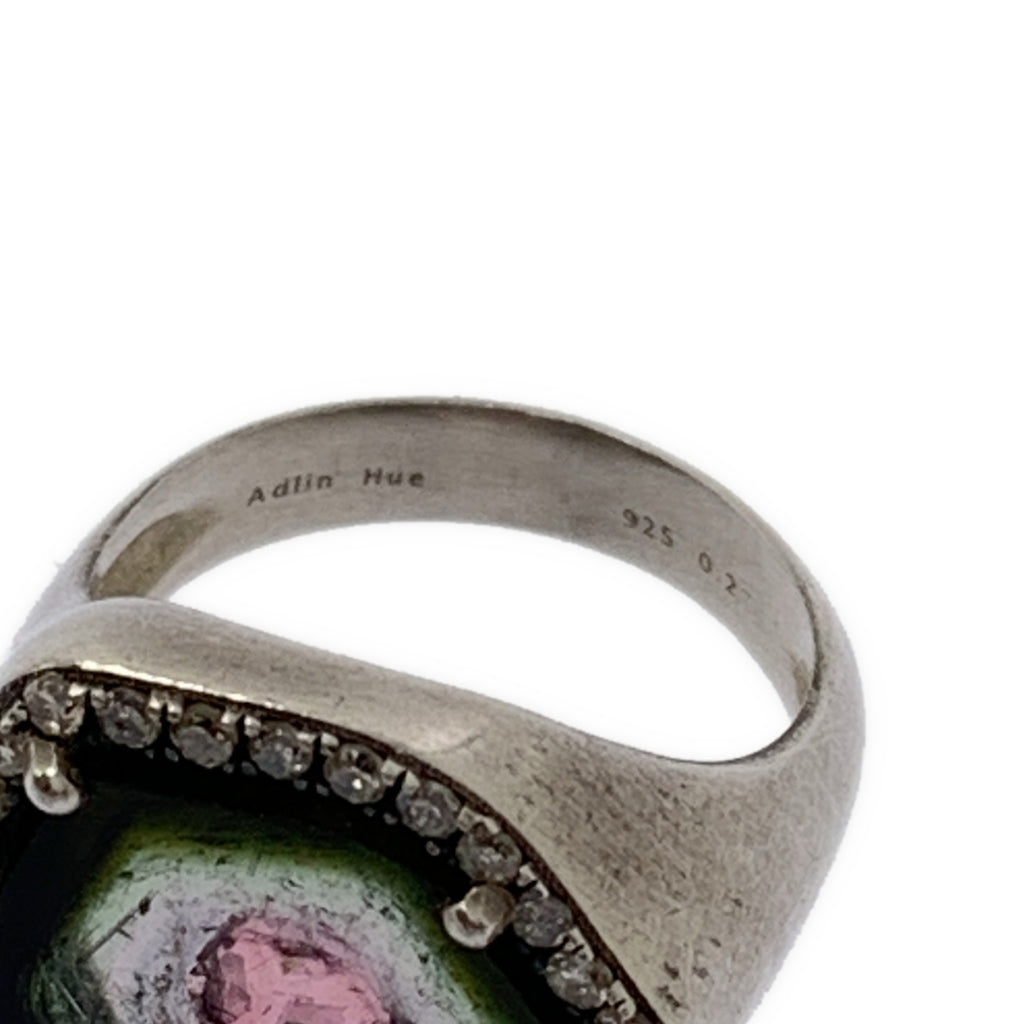 Adlin Hue / 아드린 휴 | Watermelon Tourmaline / One of a Kind Reni Ring 반지 | 실버/블랙/핑크 |