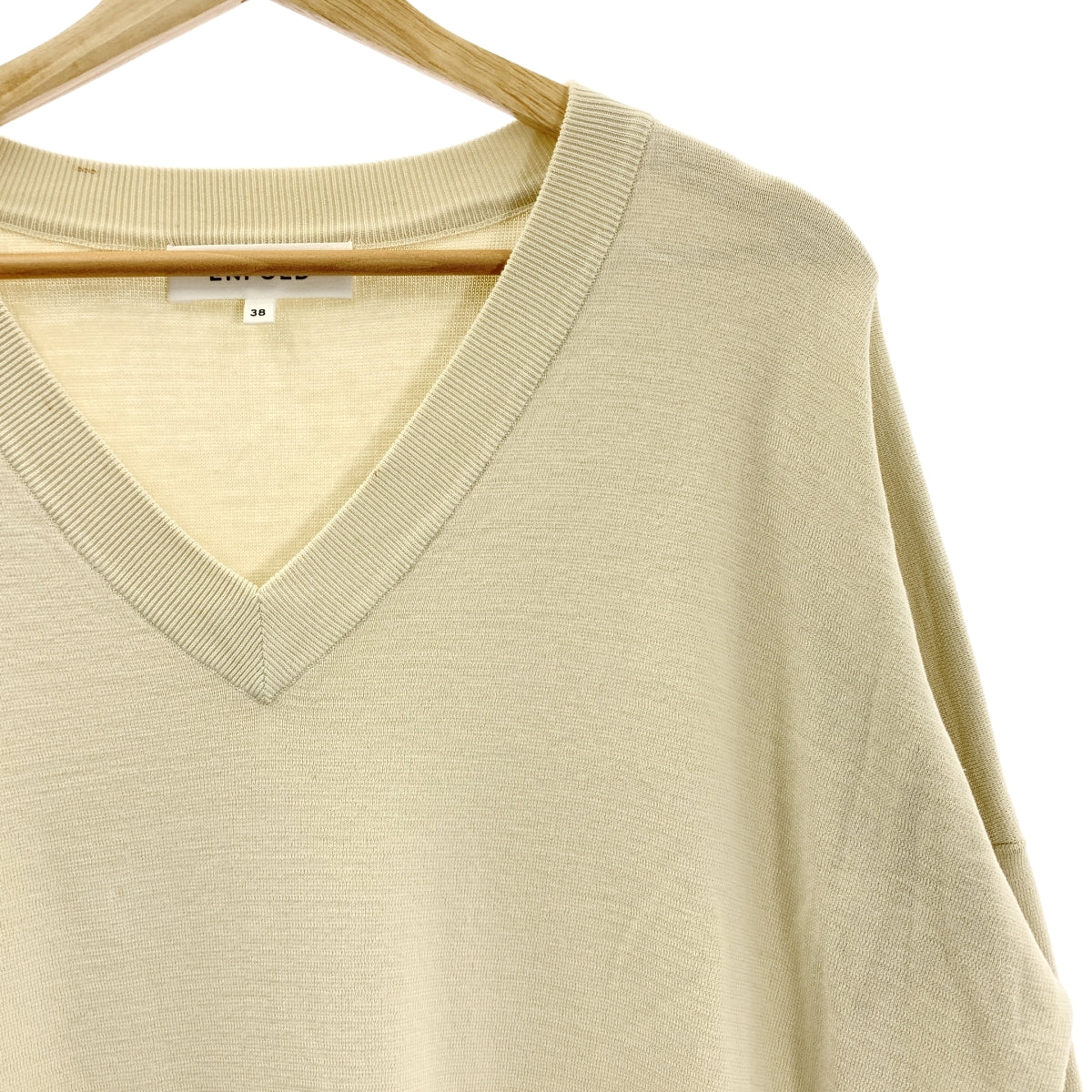 ENFOLD | 棉質超大開衩針織洋裝 | 38碼 | 米色 | 女款