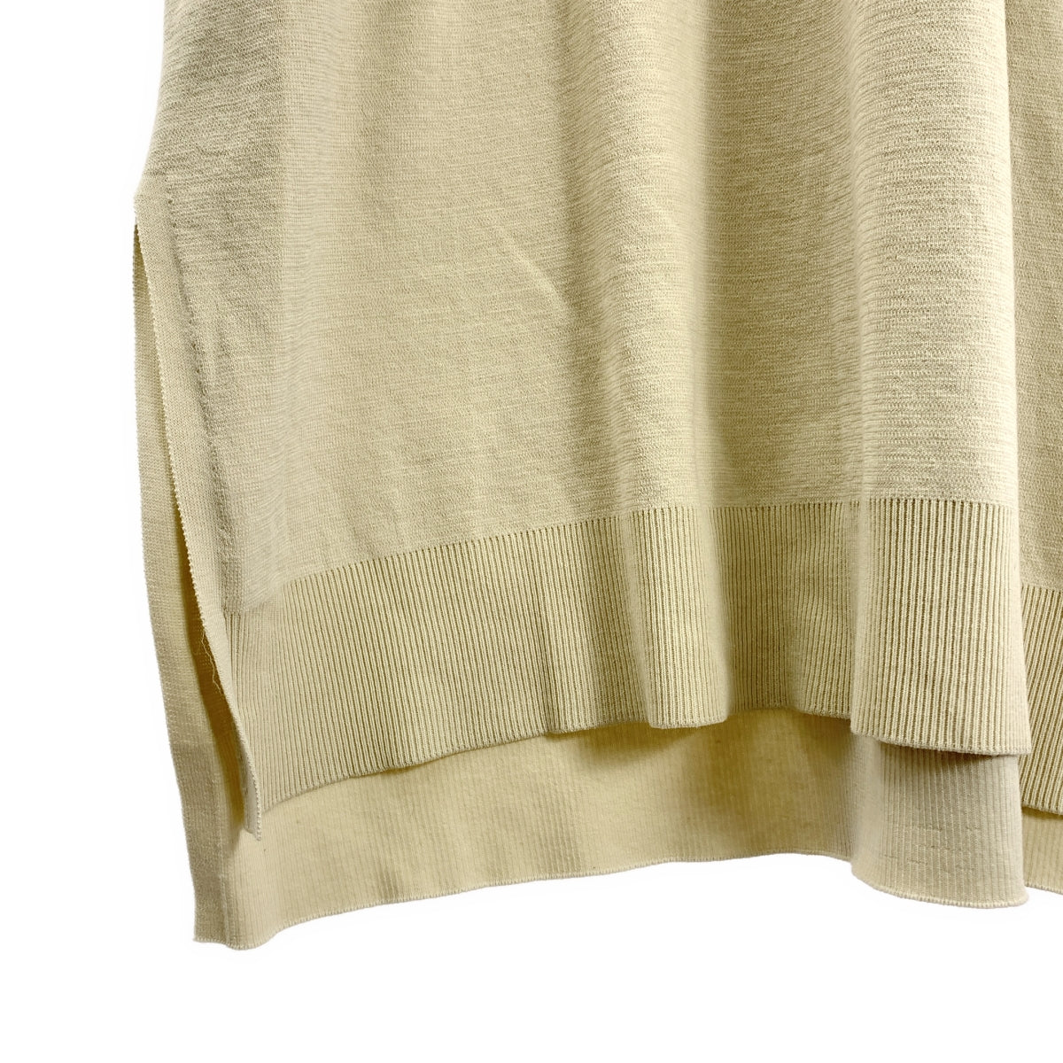 ENFOLD | 棉質超大開衩針織洋裝 | 38碼 | 米色 | 女款