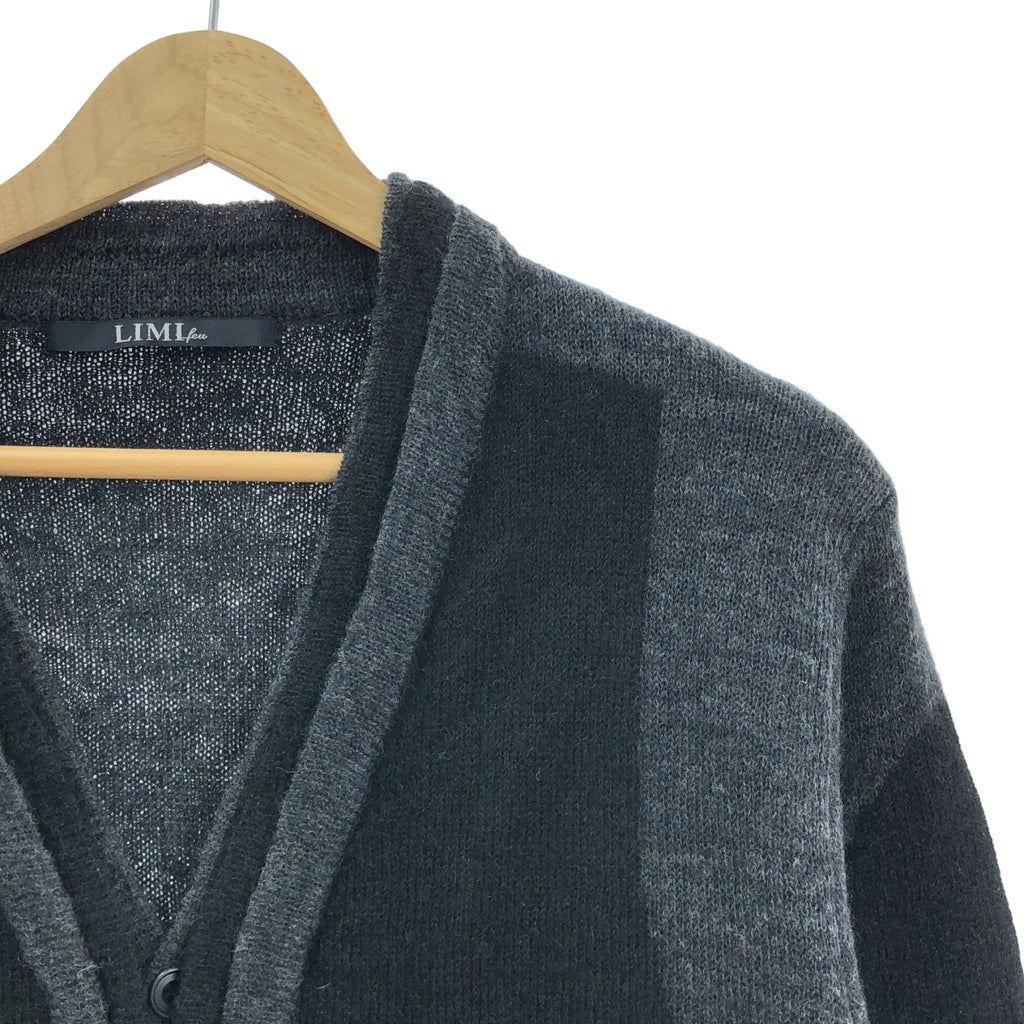 [類似新品] LIMI feu 馬海毛多層開襟衫 | S 碼 | 黑/灰 | 女款