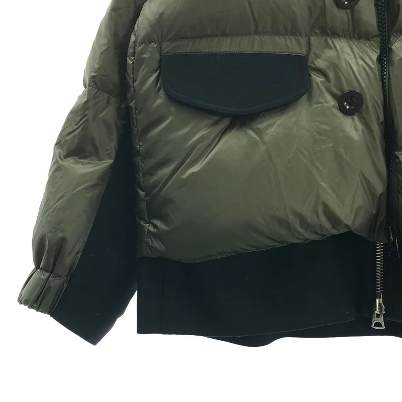 sacai / サカイ | 2024AW | Wool Melton Puffer Blouson ウールメルトン 切替 ダウンジャケット | 1 | メンズ