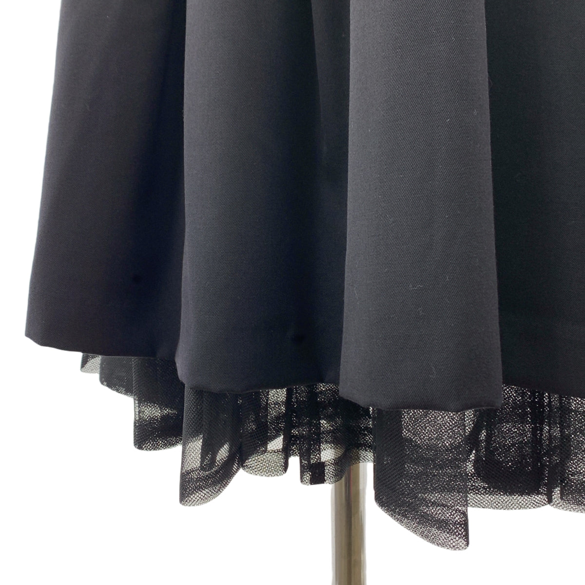 【美品】  noir kei ninomiya / ノワールケイニノミヤ | 2020SS | チュールドッキング レイヤード 吊りスカート ワンピース | S | ブラック | レディース