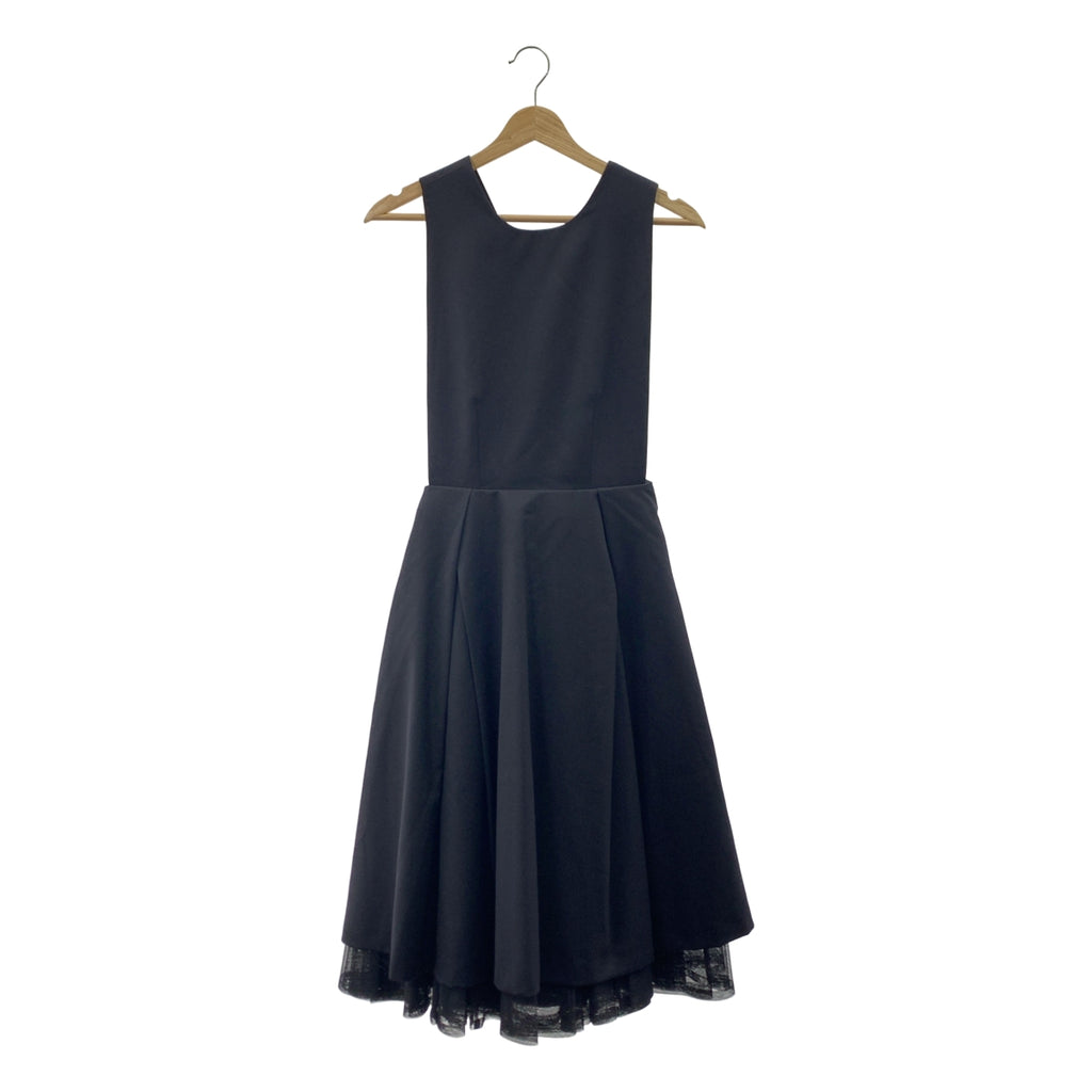 【美品】  noir kei ninomiya / ノワールケイニノミヤ | 2020SS | チュールドッキング レイヤード 吊りスカート ワンピース | S | ブラック | レディース