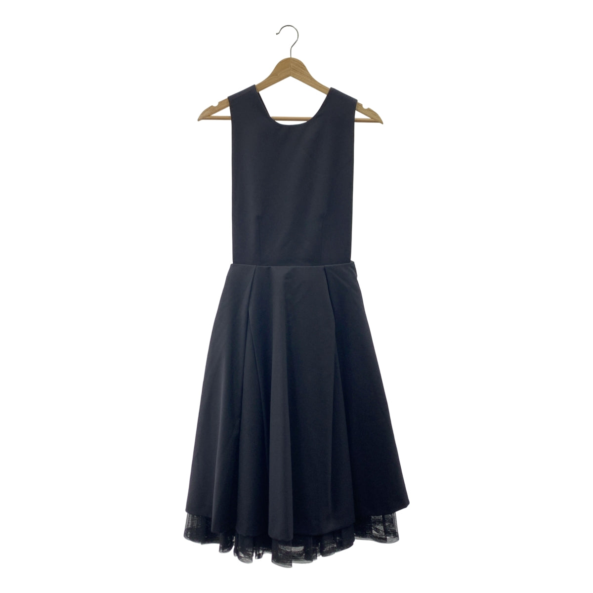 【美品】  noir kei ninomiya / ノワールケイニノミヤ | 2020SS | チュールドッキング レイヤード 吊りスカート ワンピース | S | ブラック | レディース