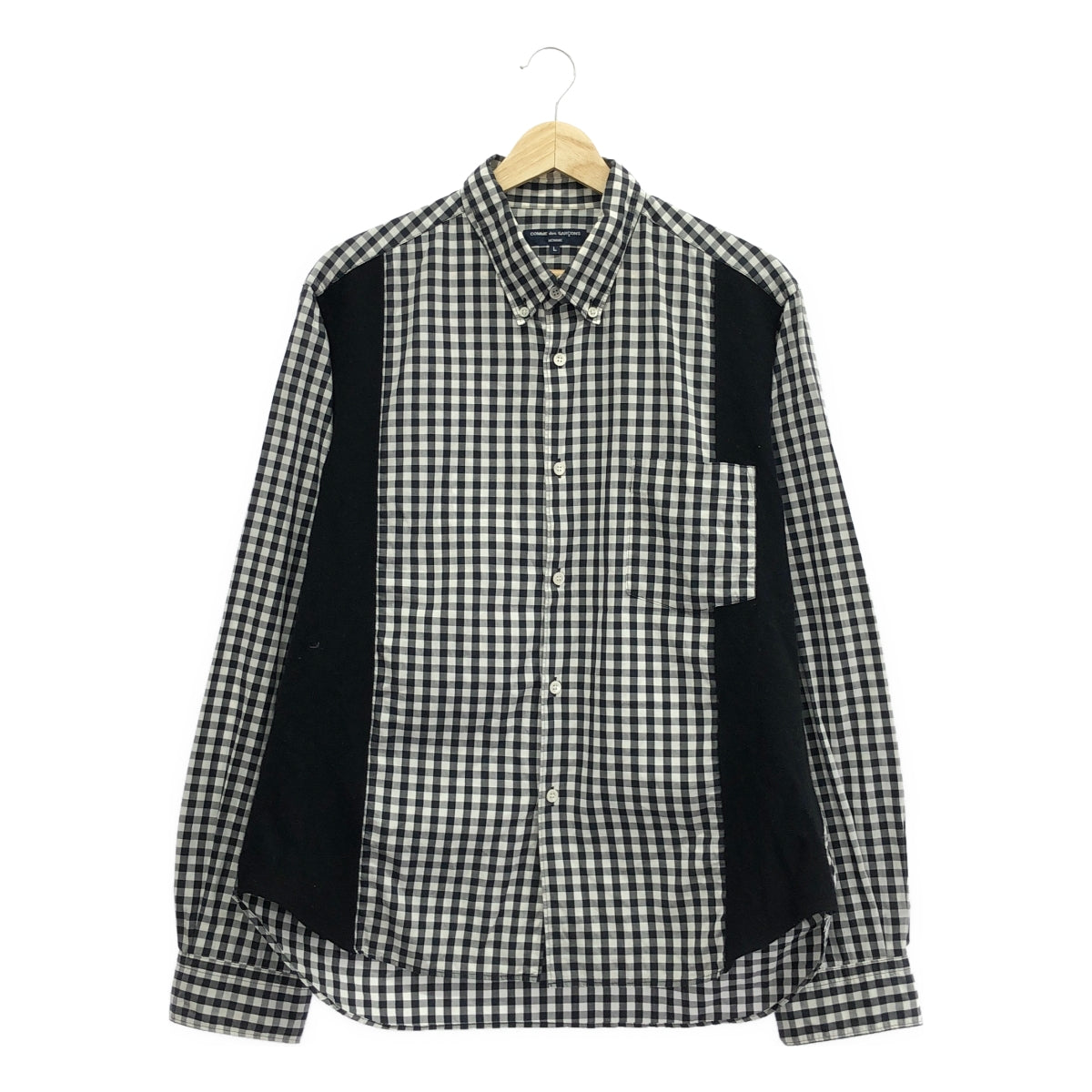 COMME des GARCONS HOMME / 콤데 갤슨 옴므 | 2007AW | 울 전환 깅엄 체크 셔츠 | L | 남성