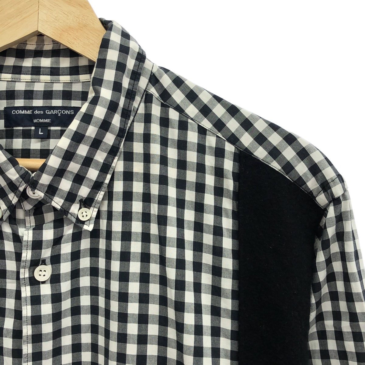COMME des GARCONS HOMME / 콤데 갤슨 옴므 | 2007AW | 울 전환 깅엄 체크 셔츠 | L | 남성