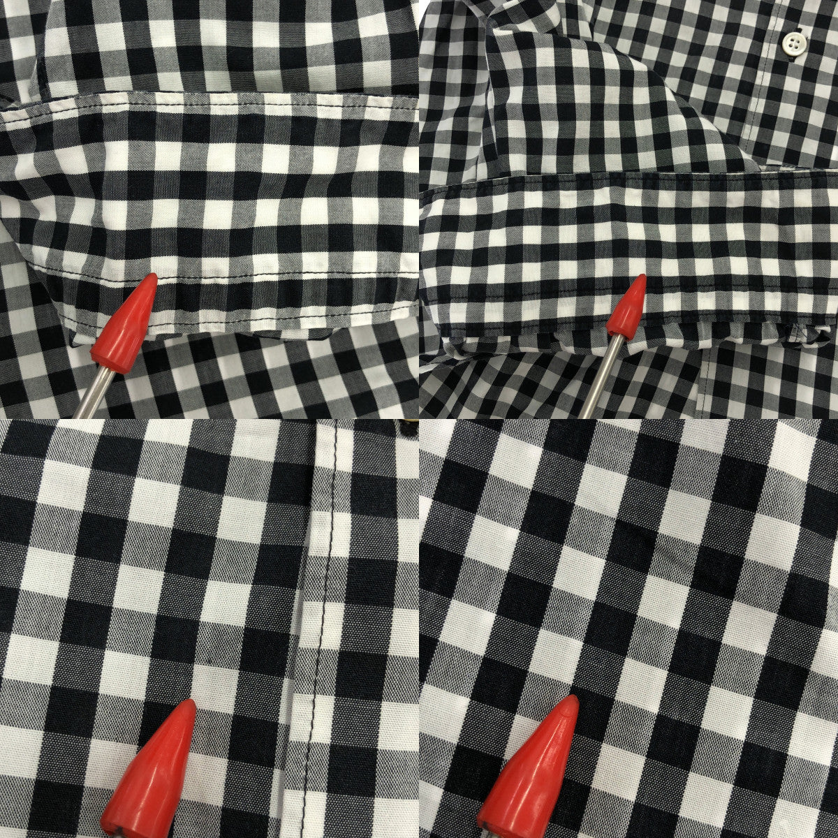 COMME des GARCONS HOMME / 콤데 갤슨 옴므 | 2007AW | 울 전환 깅엄 체크 셔츠 | L | 남성