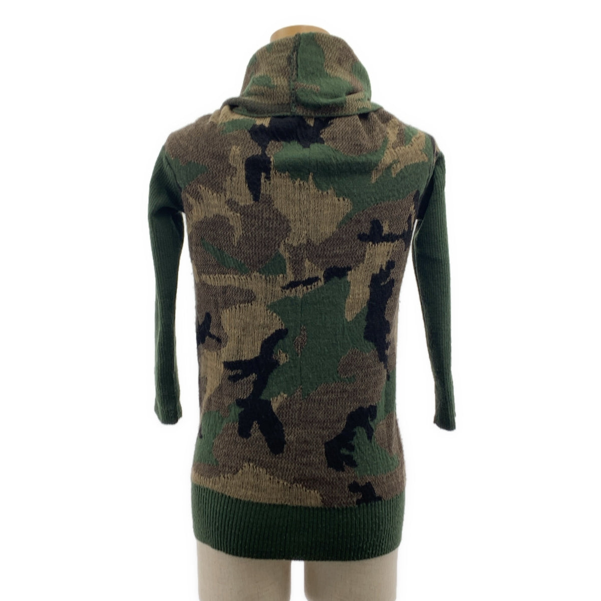 JUNYA WATANABE COMME des GARCONS / ジュンヤワタナベ | ウール カモフラージュ 変形 オーバーネック ニット セーター | S | グリーン/ブラック/ブラウン系 | レディース
