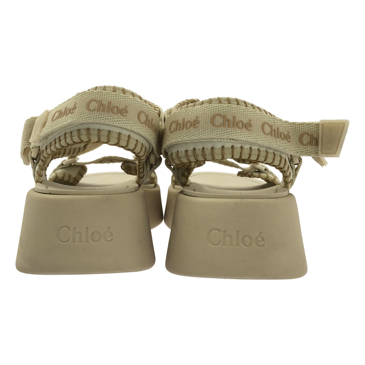 [狀況極佳] Chloe Mila Logo 厚底涼鞋 | 尺寸 39 | 米色 | 女款