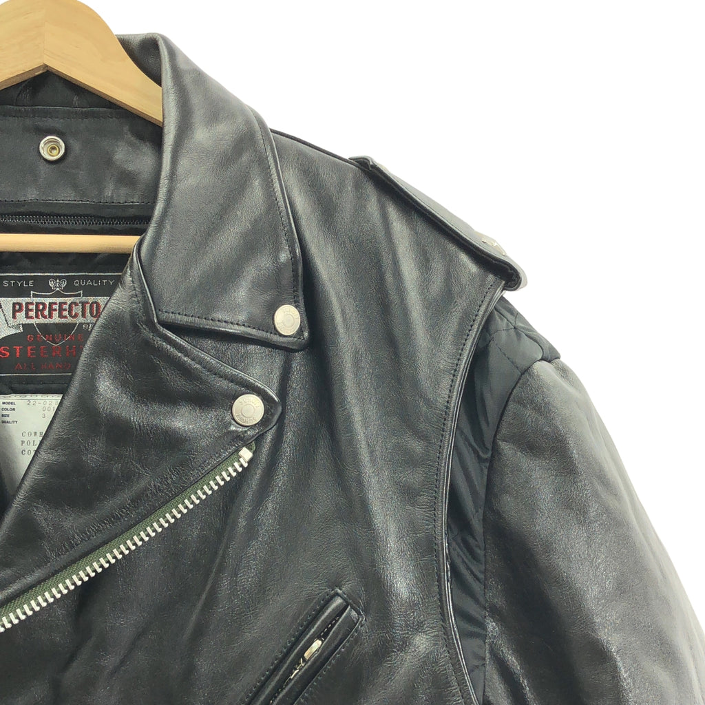 sacai / サカイ | 2022AW | × Schott / ショットコラボ 2Way Leather Blouson キルティングライナー付き レザー ダブルライダースジャケット | 3 | メンズ