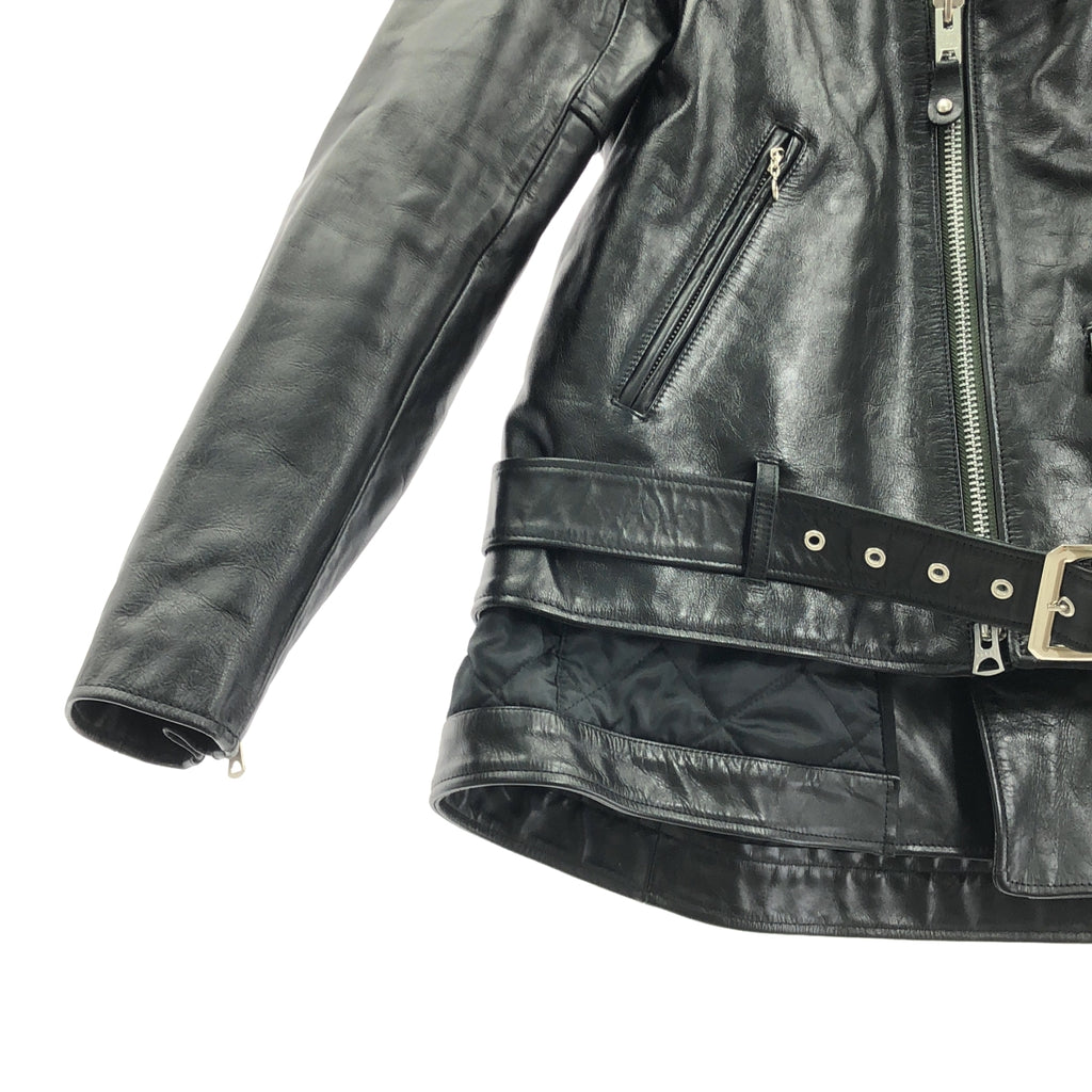 sacai / サカイ | 2022AW | × Schott / ショットコラボ 2Way Leather Blouson キルティングライナー付き レザー ダブルライダースジャケット | 3 | メンズ
