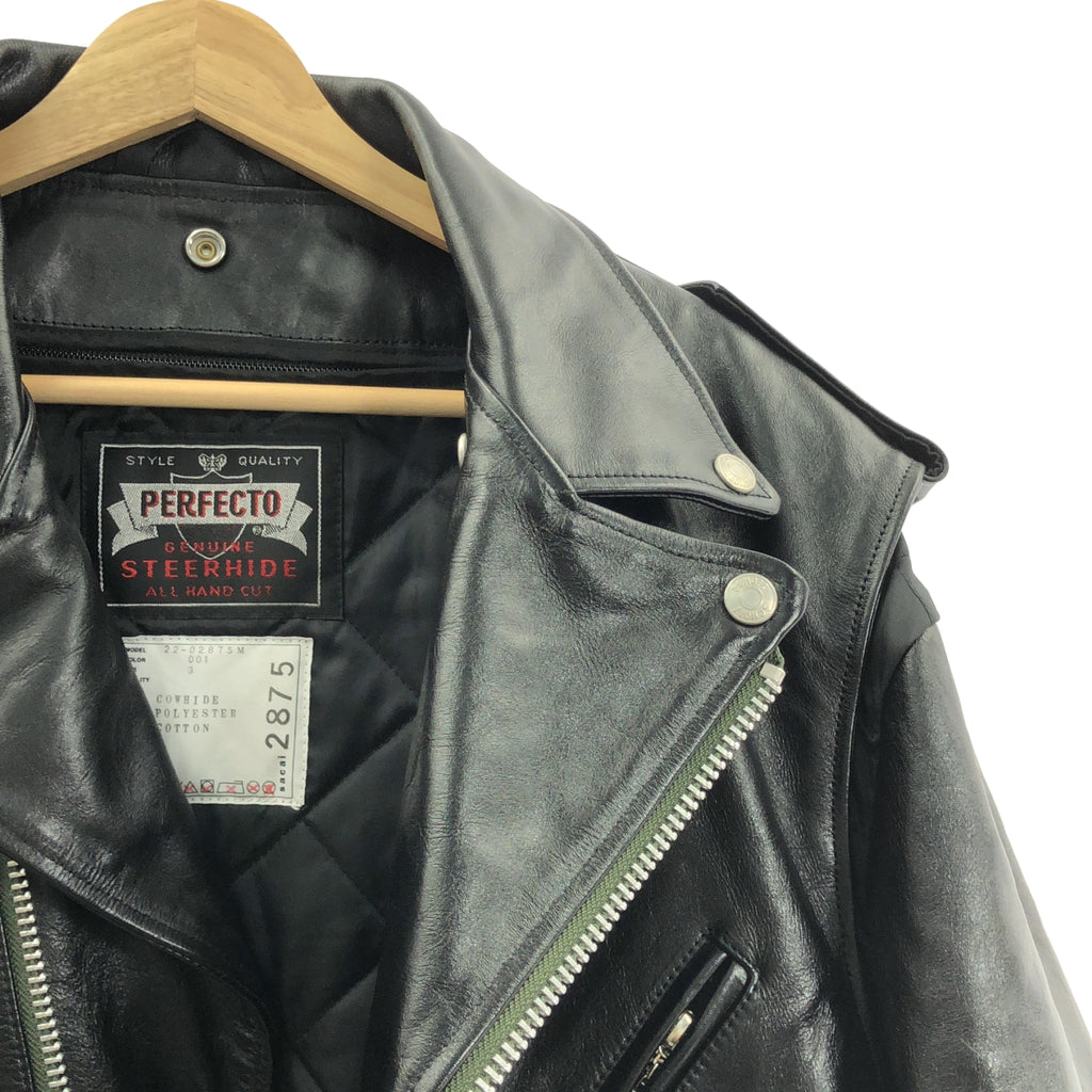 sacai / サカイ | 2022AW | × Schott / ショットコラボ 2Way Leather Blouson キルティングライナー付き レザー ダブルライダースジャケット | 3 | メンズ