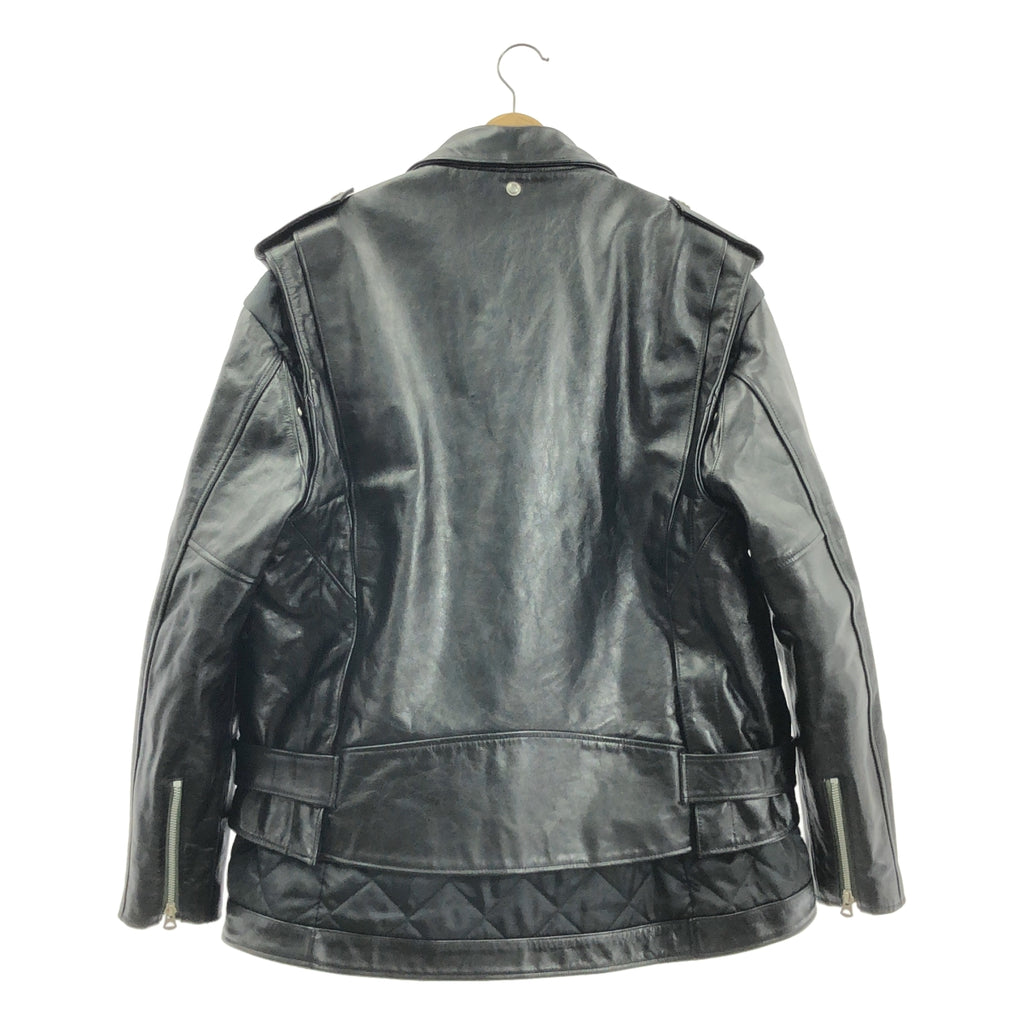 sacai / サカイ | 2022AW | × Schott / ショットコラボ 2Way Leather Blouson キルティングライナー付き レザー ダブルライダースジャケット | 3 | メンズ