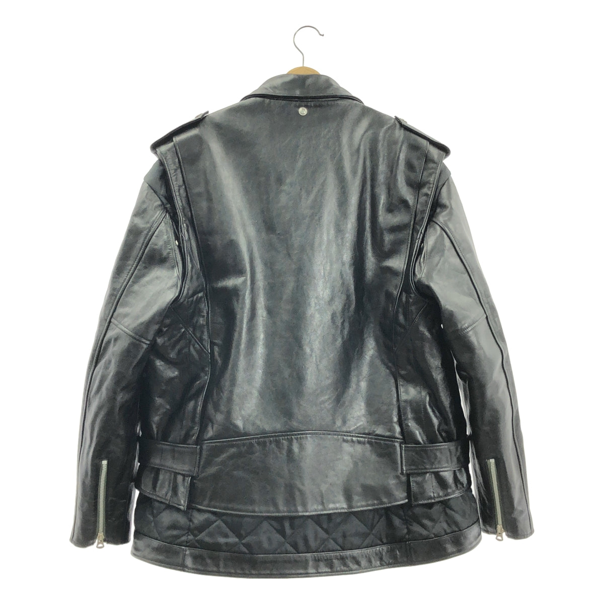 sacai / サカイ | 2022AW | × Schott / ショットコラボ 2Way Leather Blouson キルティングライナー付き レザー ダブルライダースジャケット | 3 | メンズ