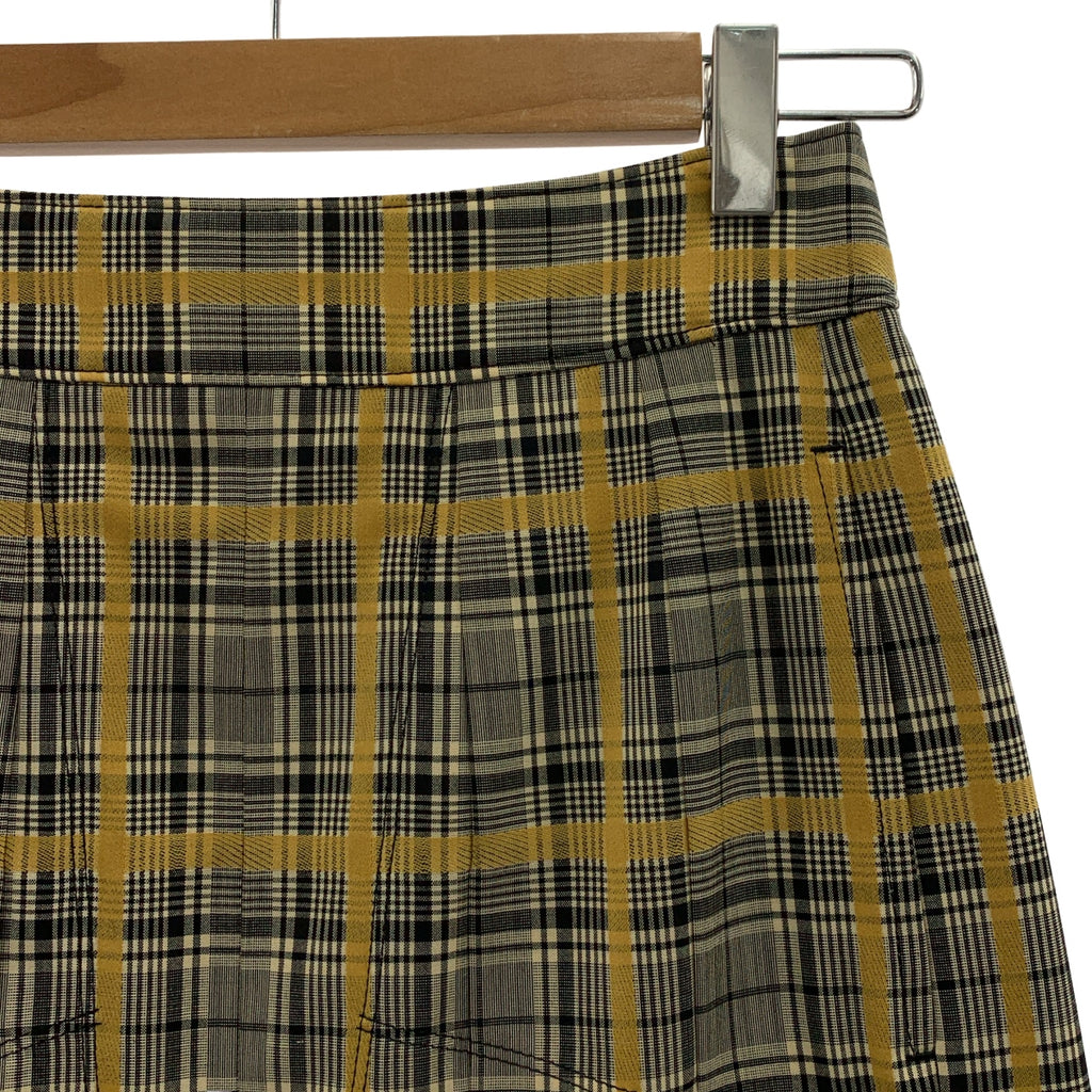 beautiful people / ビューティフルピープル | ウール チェック プリーツ スカート | 34 | イエロー/ブラック | レディース