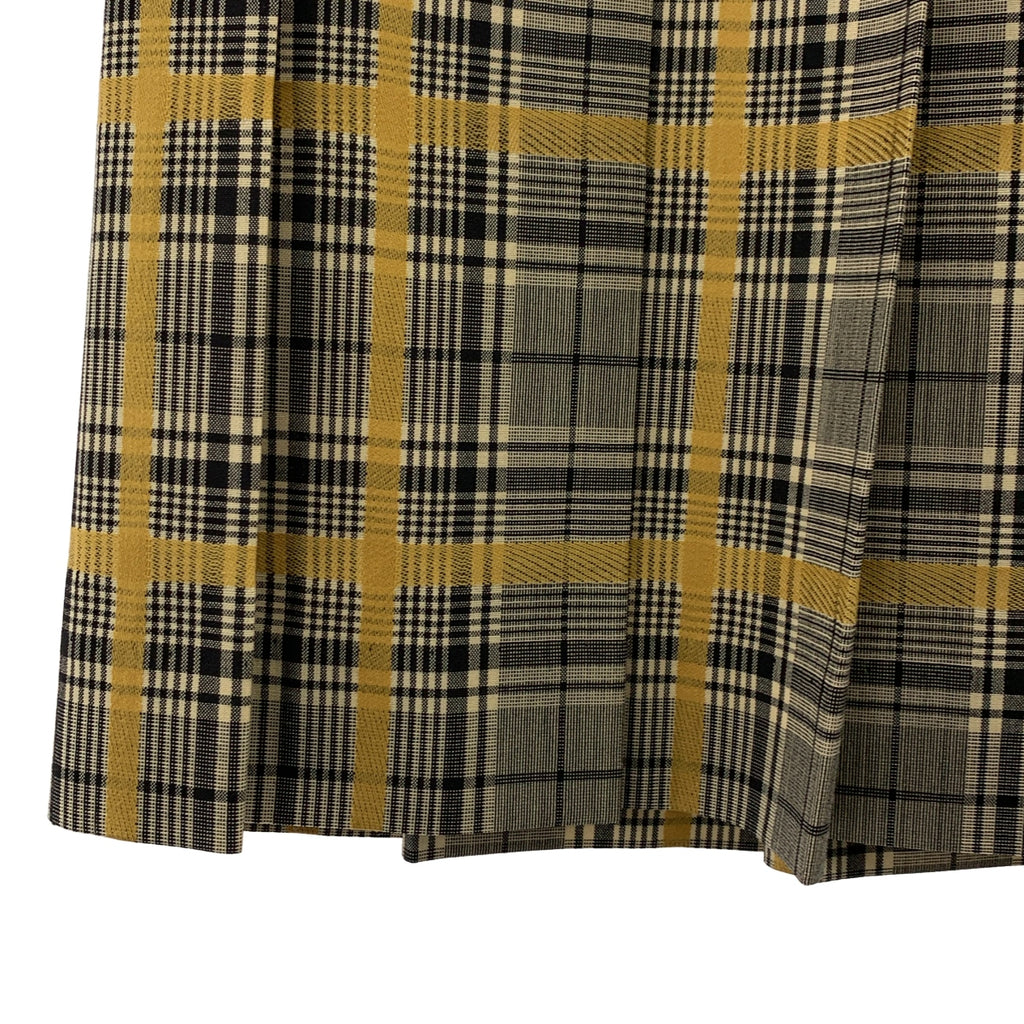beautiful people / ビューティフルピープル | ウール チェック プリーツ スカート | 34 | イエロー/ブラック | レディース