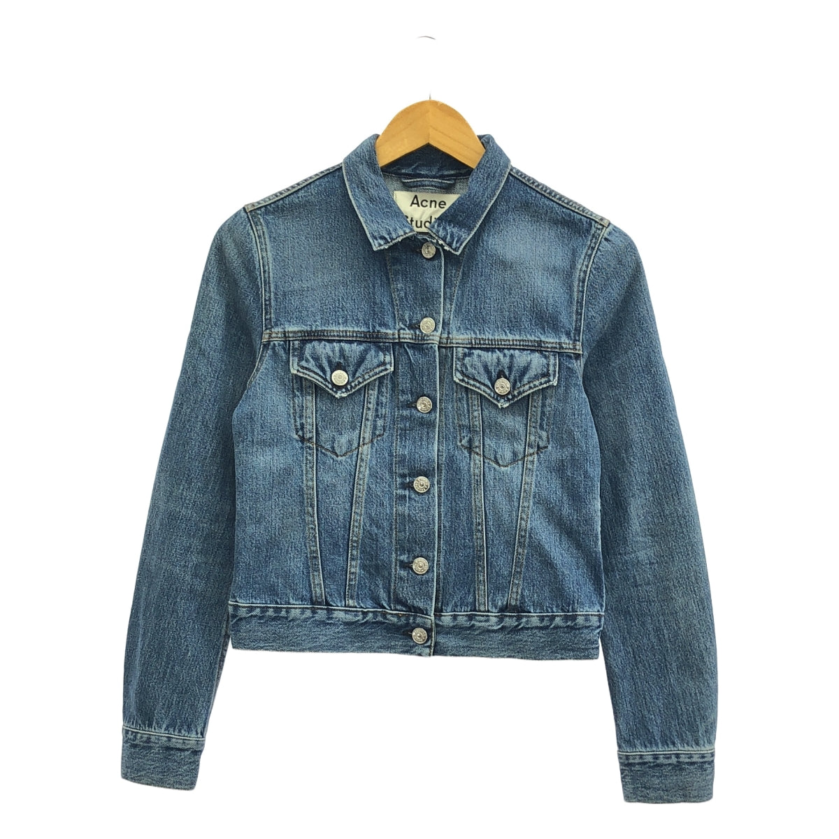 Acne Studios / アクネストゥディオズ | TOP MID VTG 3rdタイプ ダメージ加工 デニムジャケット | 34 | インディゴ | レディース