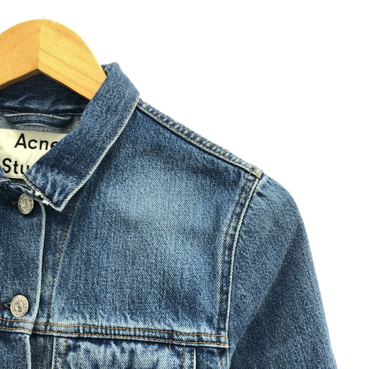 Acne Studios / アクネストゥディオズ | TOP MID VTG 3rdタイプ ダメージ加工 デニムジャケット | 34 | インディゴ | レディース