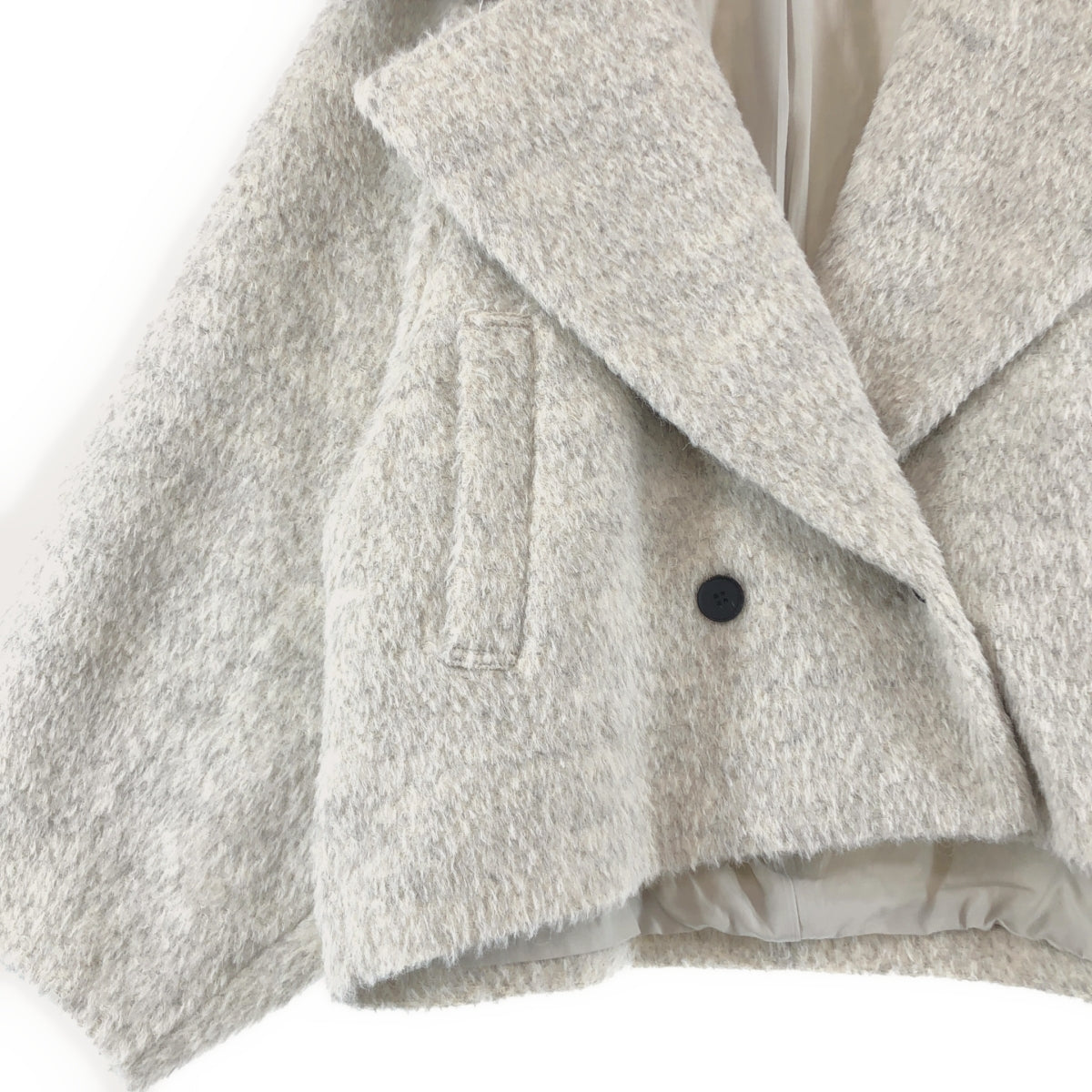 VERMEIL par iena / ヴェルメイユパーイエナ | 2024AW | ビッグショール シャギー ショートコート | F | レディース