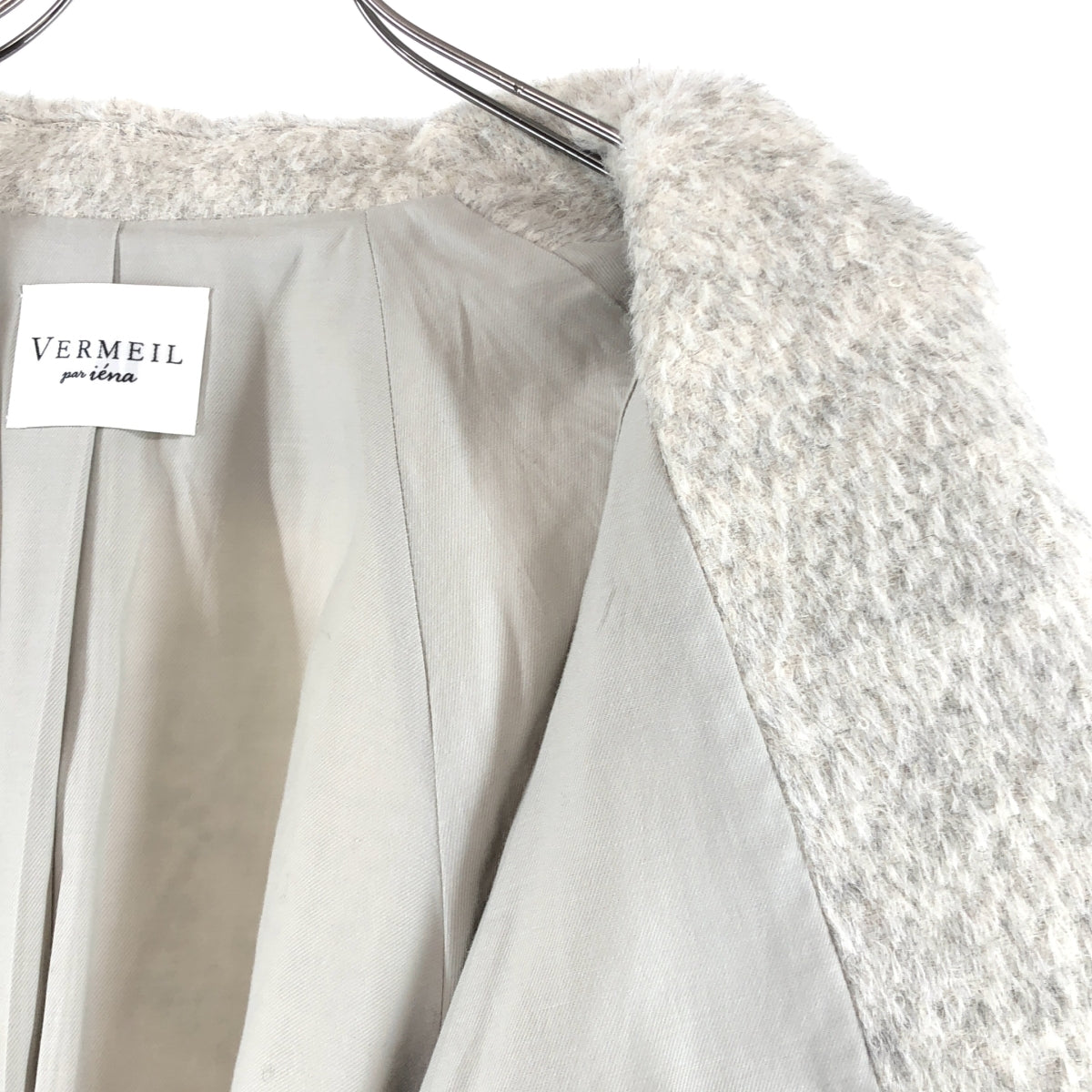 VERMEIL par iena / ヴェルメイユパーイエナ | 2024AW | ビッグショール シャギー ショートコート | F | レディース