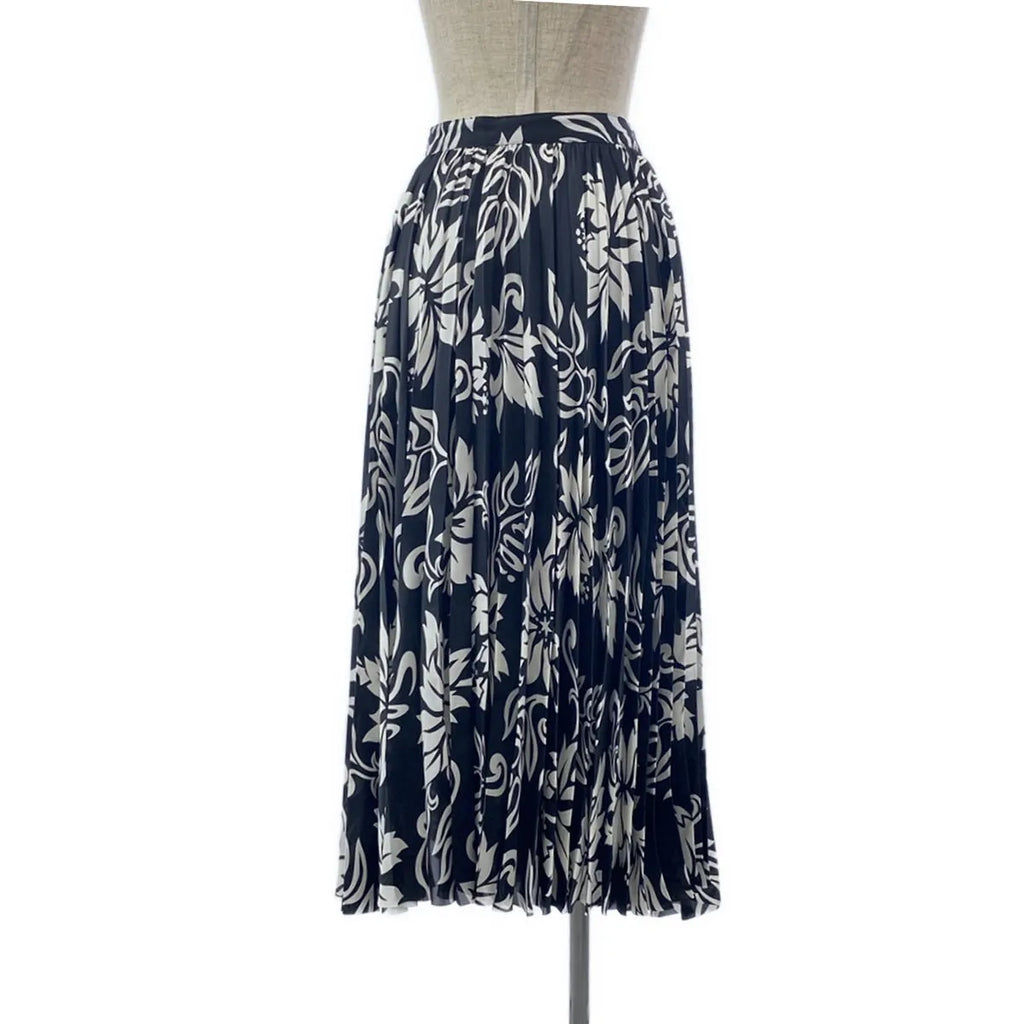 【신품】 sacai / 사카이 | 2024SS | Floral Print Skirt 플리츠 스커트 | 1 | 블랙/화이트 | 여성