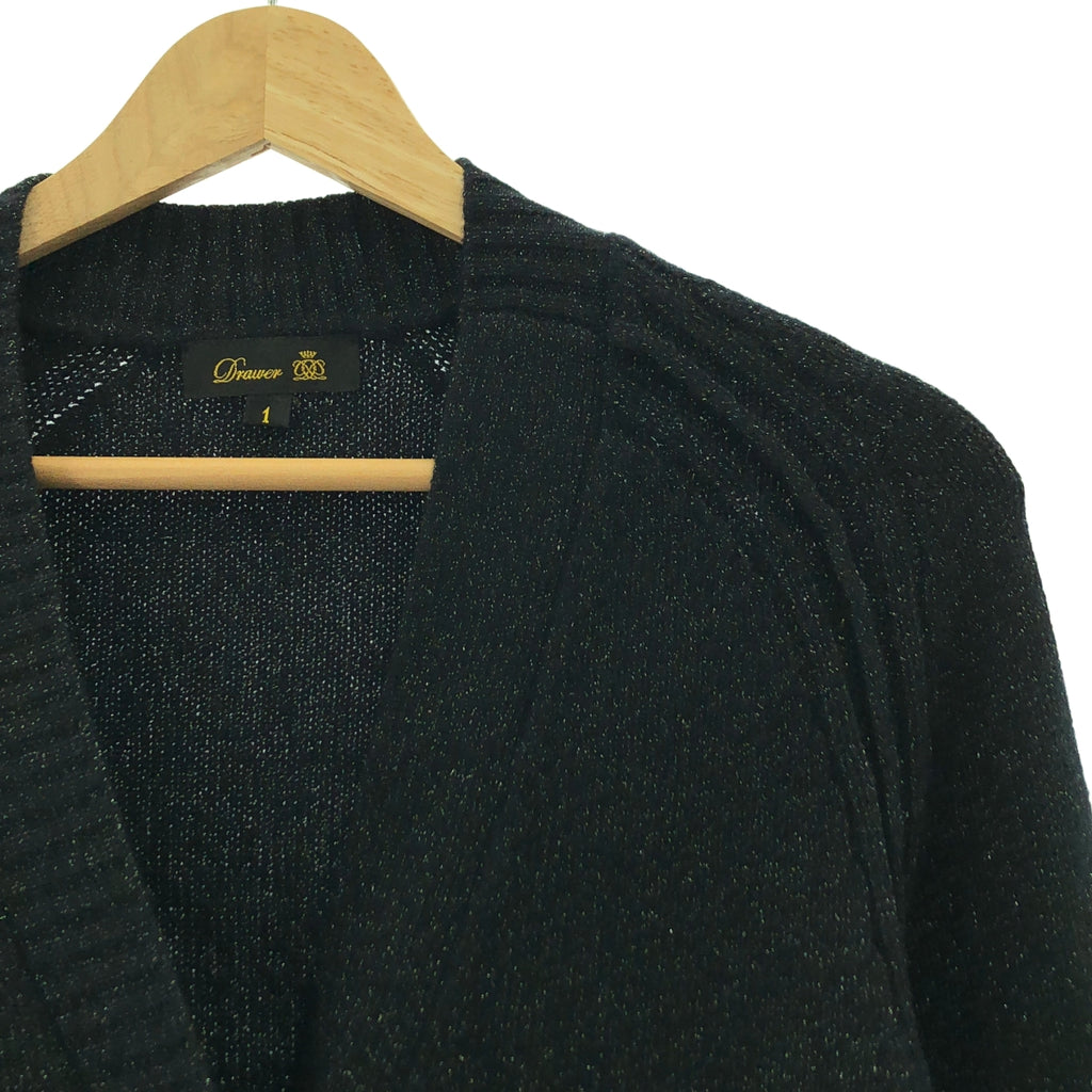 Drawer | 羊絨金絲針織開襟衫 | 1 碼 | 黑色 | 女款