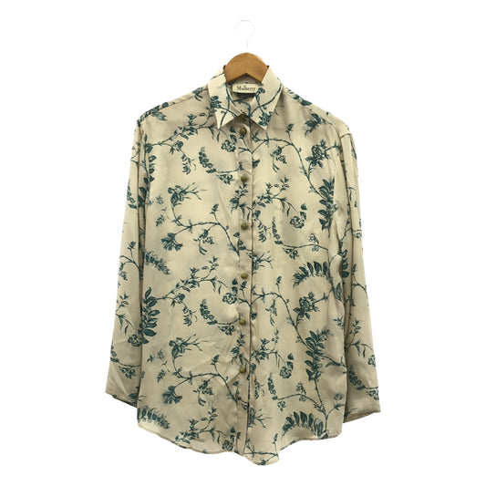 Mulberry | Leaf Print Overshirt | 38 | Off-White/Green | Women's