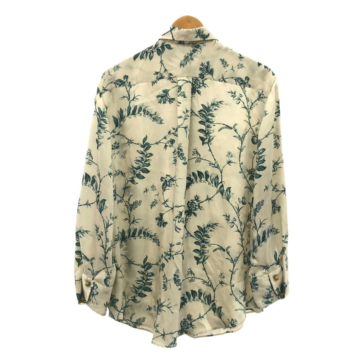 Mulberry | Leaf Print Overshirt | 38 | Off-White/Green | Women's