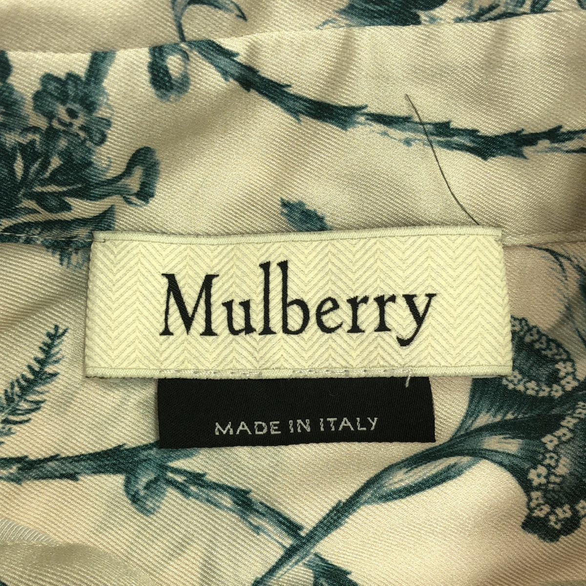 Mulberry | Leaf Print Overshirt | 38 | Off-White/Green | Women's