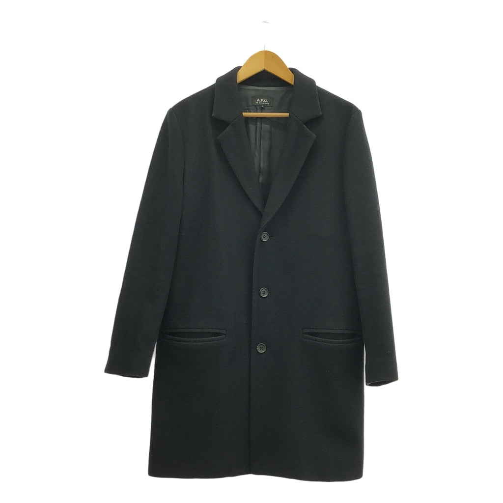 A.P.C. / アーペーセー | ウール チェスターコート / 総裏地 | S | ブラック | メンズ