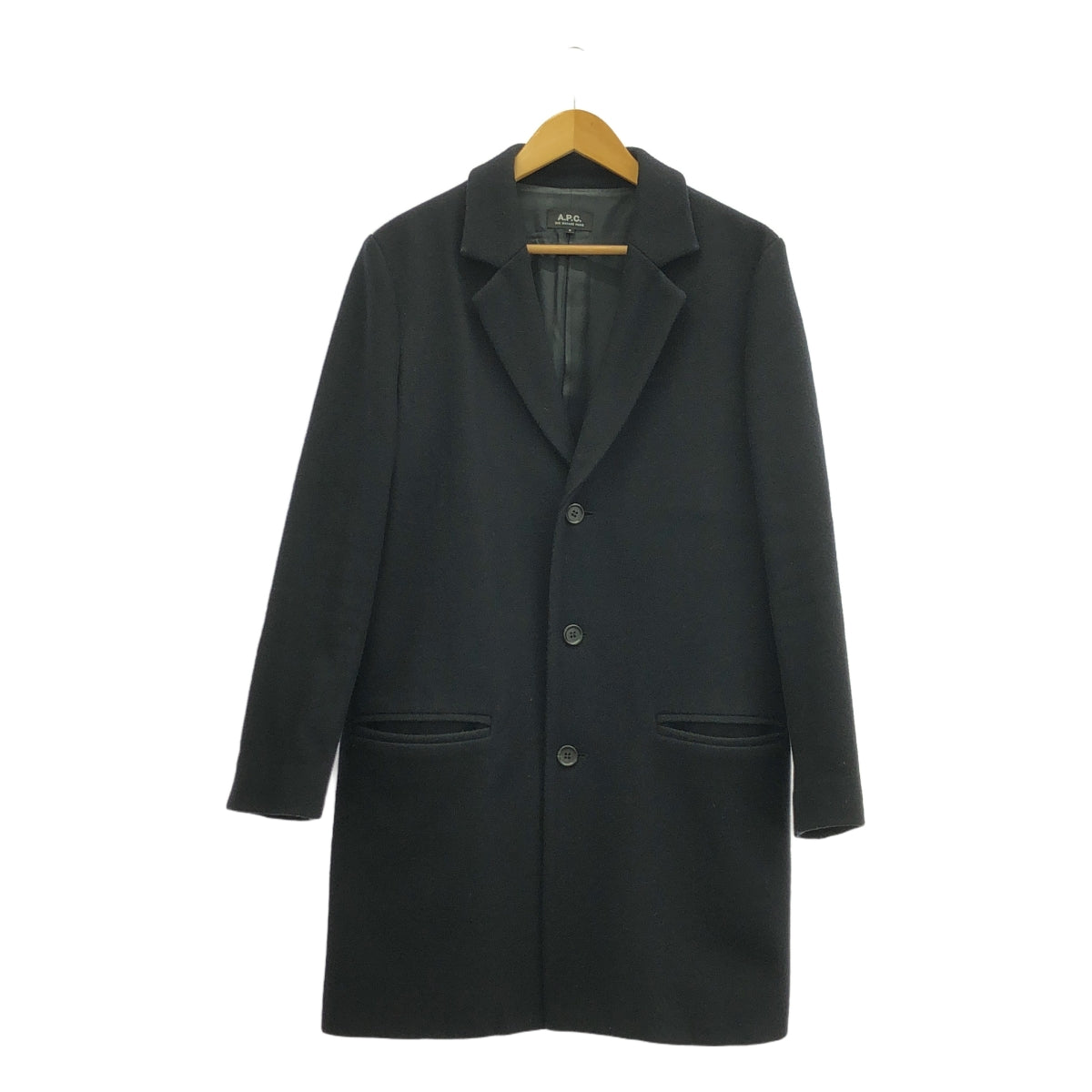 A.P.C. / アーペーセー | ウール チェスターコート / 総裏地 | S | ブラック | メンズ