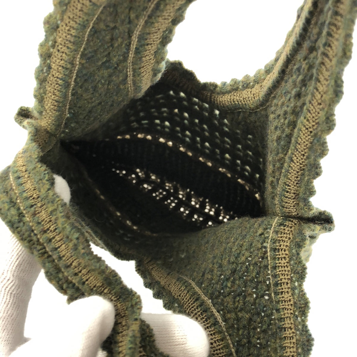 【新品】 Mame Kurogouchi / マメクロゴウチ | 2022AW | 2セット Floral Motif Hand－Knitted  Handbag / ハンドバッグ × Floral Motif Hand－Knitted Gloves / グローブ 手袋 | 1 | green |  ...