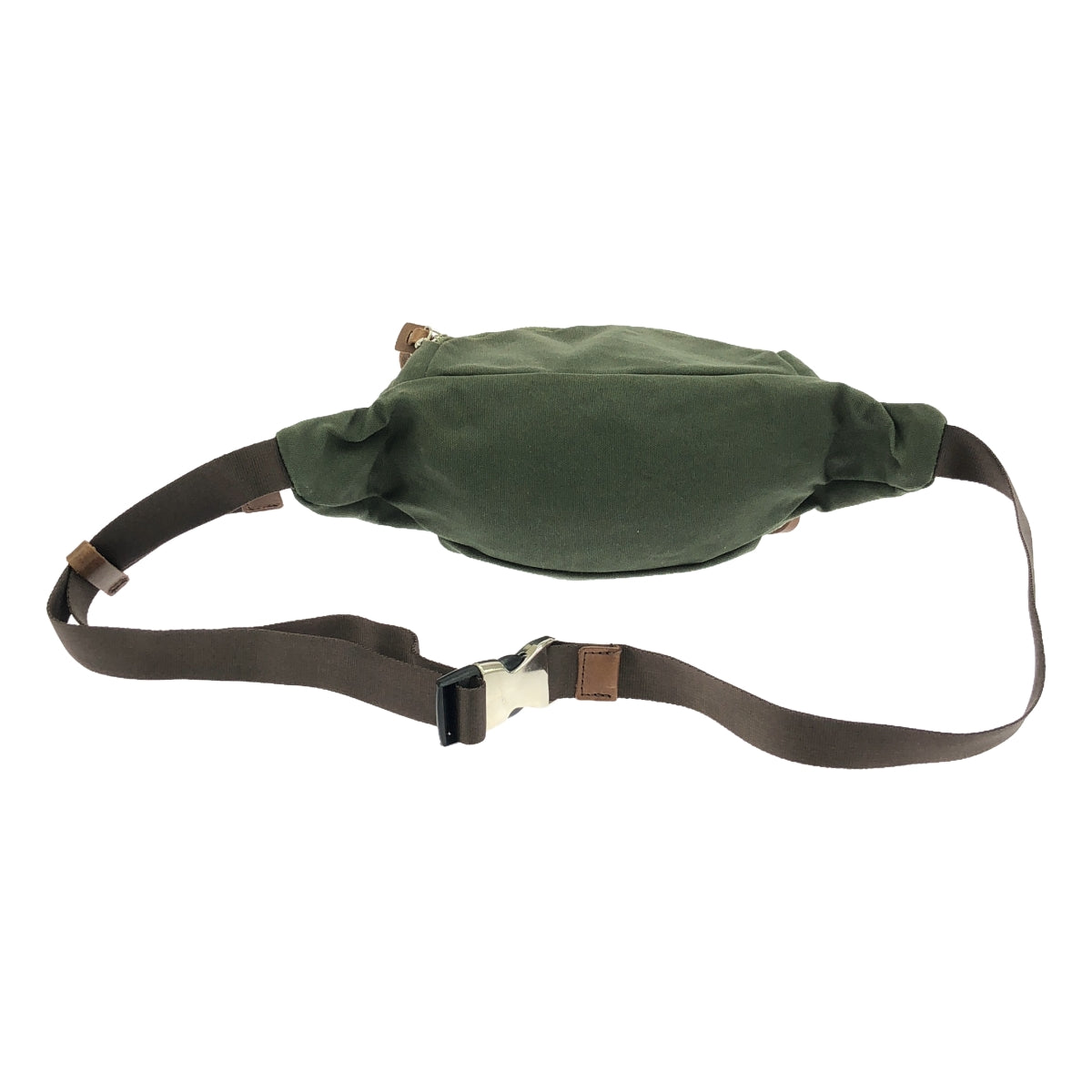 hobo | Leather-trimmed canvas body bag/waist pouch / unisex | green | men's