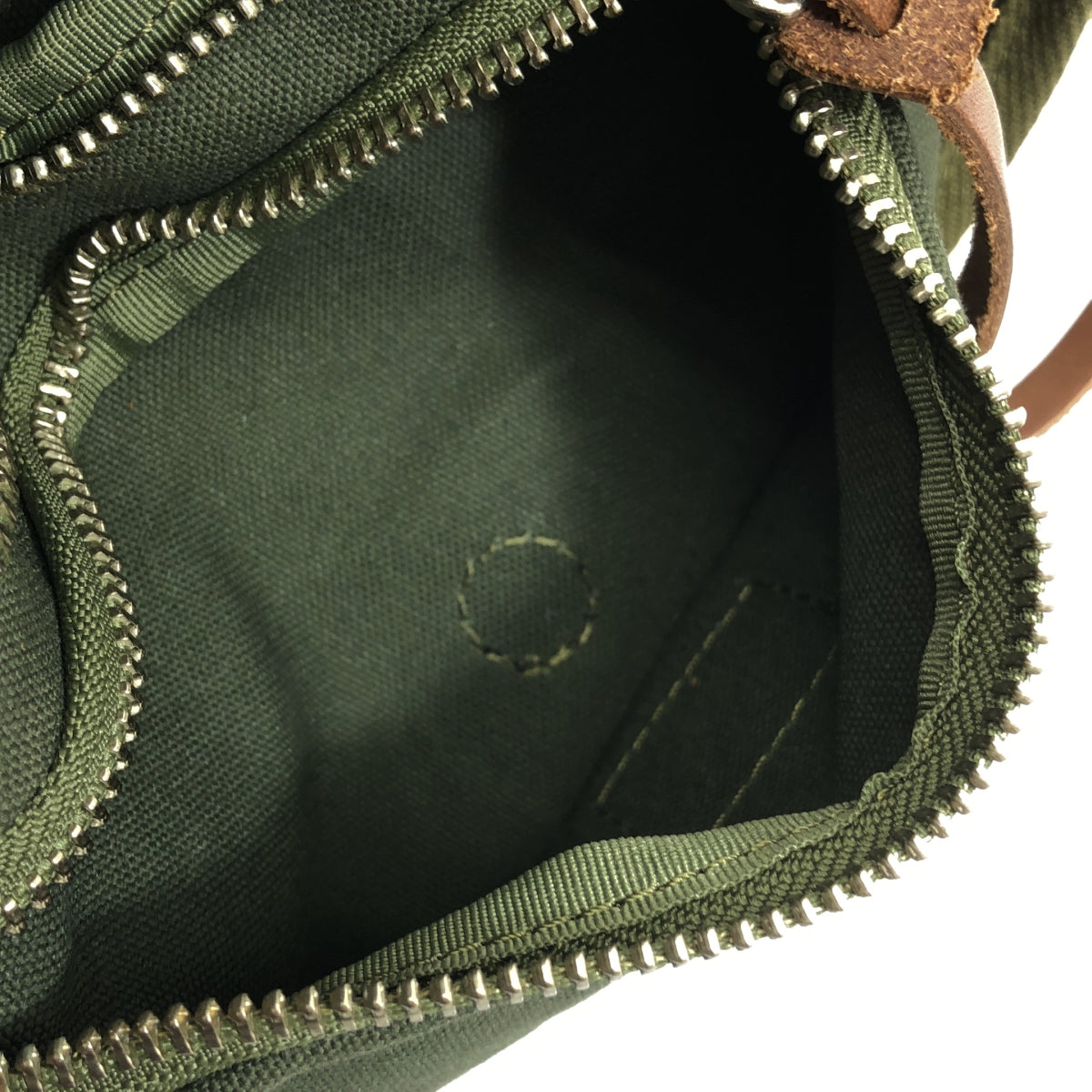 hobo | Leather-trimmed canvas body bag/waist pouch / unisex | green | men's