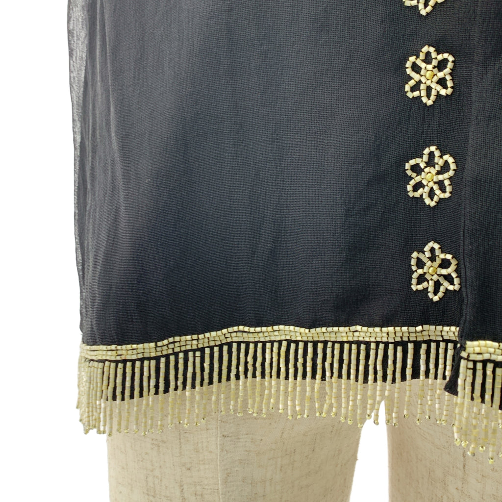 baziszt / バジスト | silk 100％ / シルク ビジュー 装飾 オーバーシルエット オープンカラー シャツ | M | メンズ