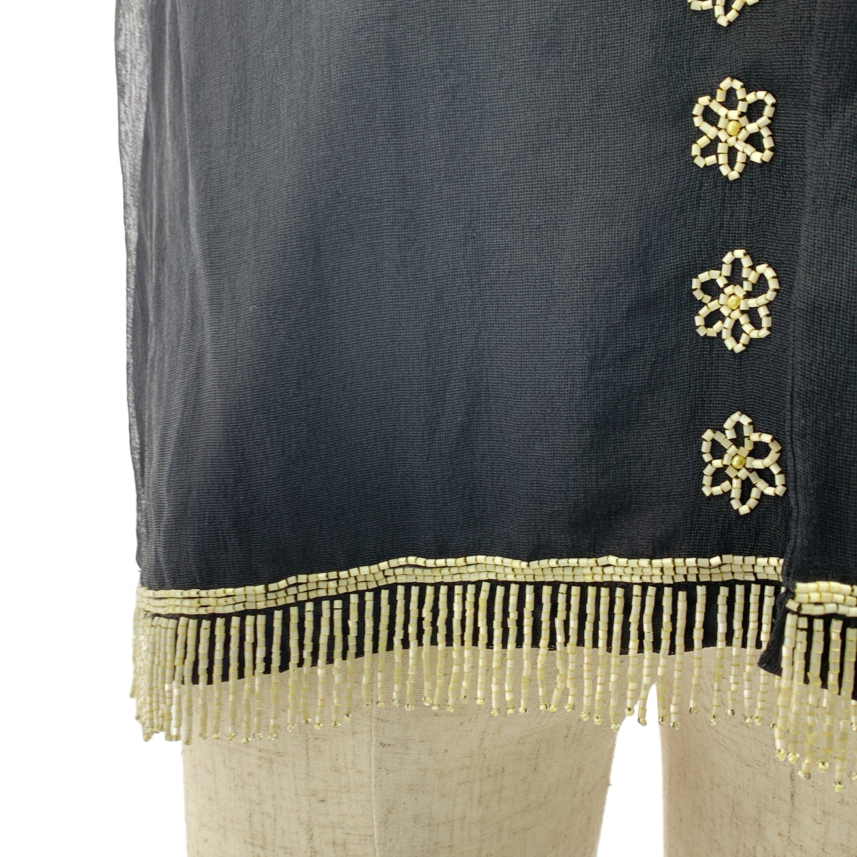 baziszt / バジスト | silk 100％ / シルク ビジュー 装飾 オーバーシルエット オープンカラー シャツ | M | メンズ