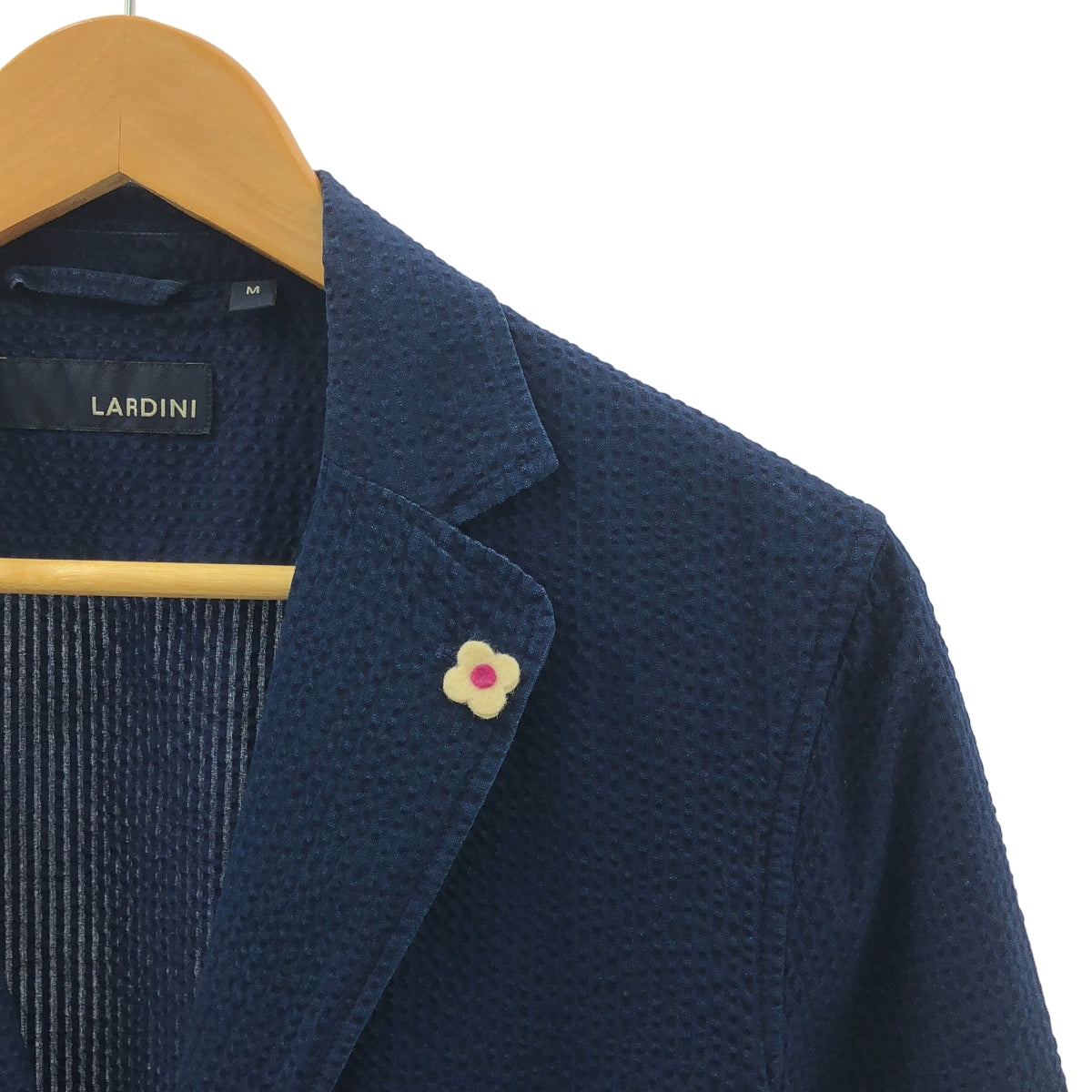 LARDINI / ラルディーニ | ブートニエール付き コットン シアサッカー 2B テーラードジャケット | M | メンズ