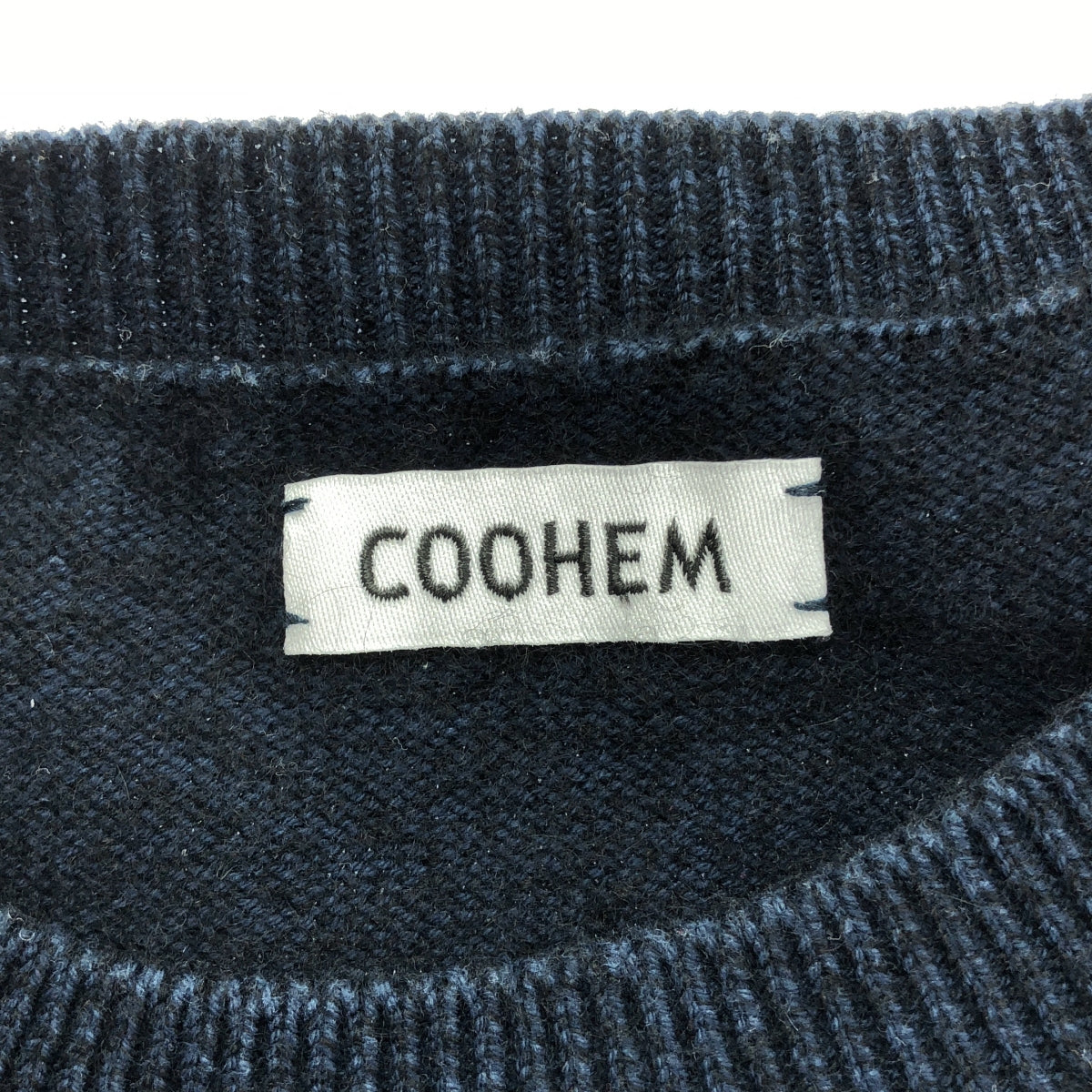 Coohem / Cohen | COLOR MIX COTTON CASHMERE PULLOVER / Cashmere cotton crew neck knit pullover | M | Men's