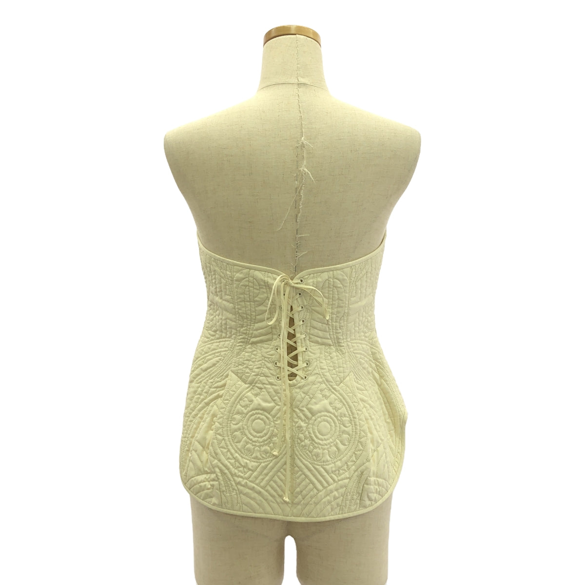 [Beautiful Condition] Mame Kurogouchi | 2023AW | Floral Quilted Silk Bustier | 2 | ECRU | Women's