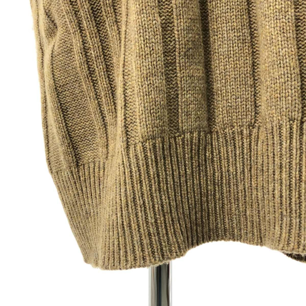 HERMES / 헤르메스 | 2018AW | 캐시미어 터틀넥 리브 니트 원피스 | 34 | 베이지 | 여성