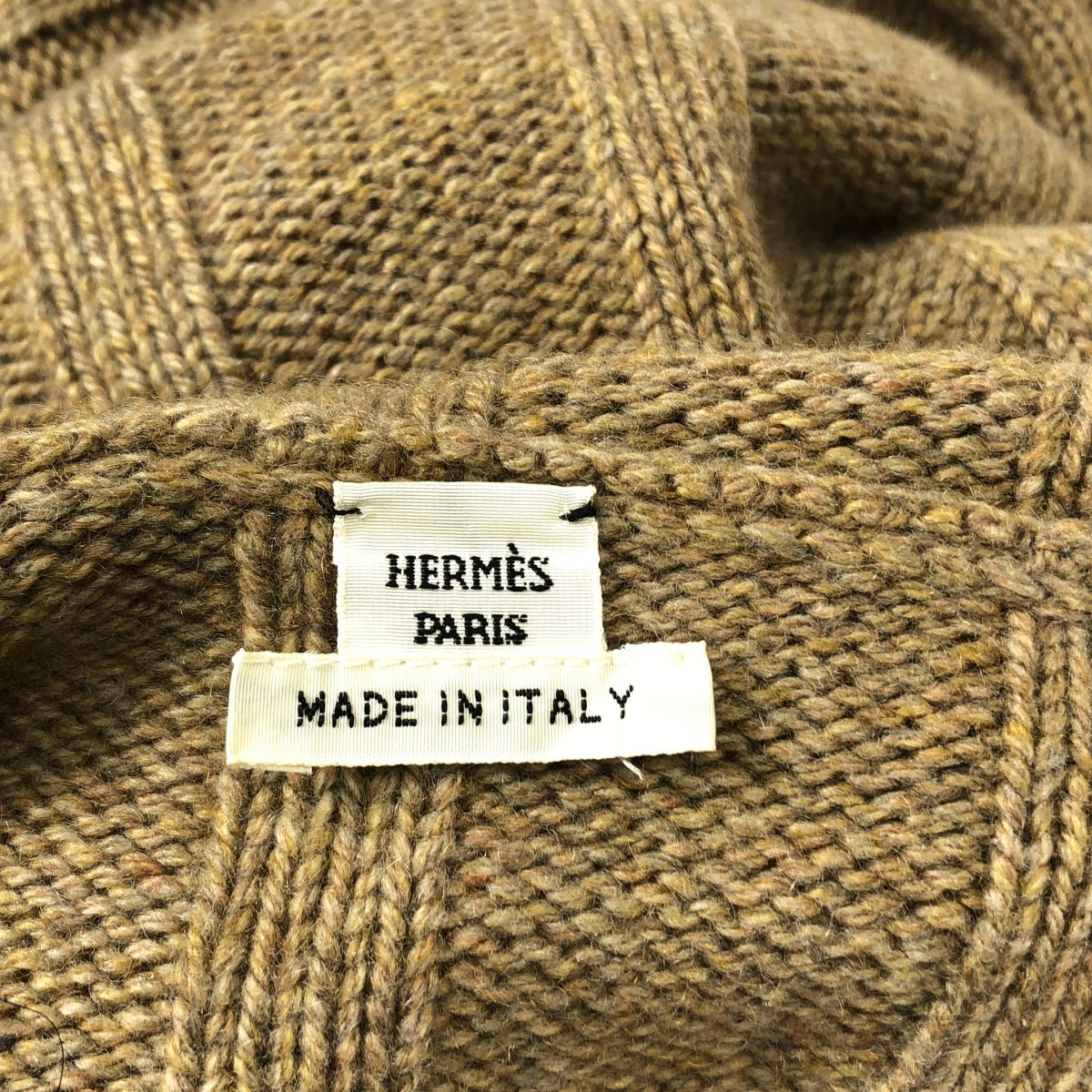 HERMES / 헤르메스 | 2018AW | 캐시미어 터틀넥 리브 니트 원피스 | 34 | 베이지 | 여성