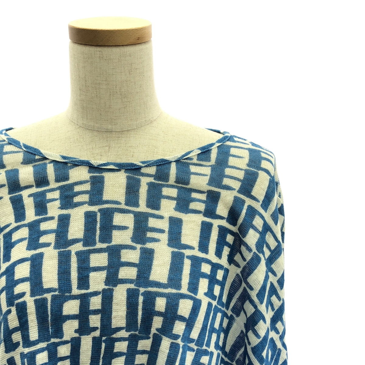 mina perhonen | 2013SS | life all-over print linen knit poncho | 36 | Women's