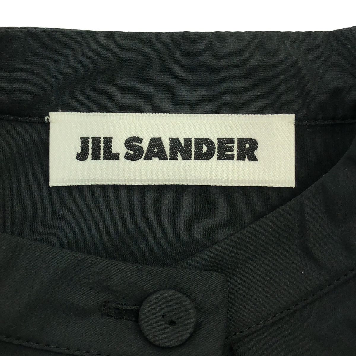 JIL SANDER / ジルサンダー | バルーン ギャザースリーブ スタンドカラーシャツ | 34 | ブラック | レディース