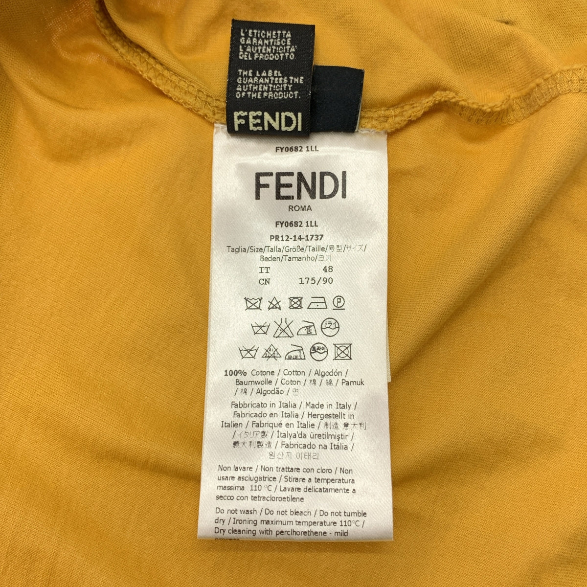 FENDI / フェンディ | Bag Bugs T-shirt バグ バグズ プリント Tシャツ | 48 | マスタード | メンズ